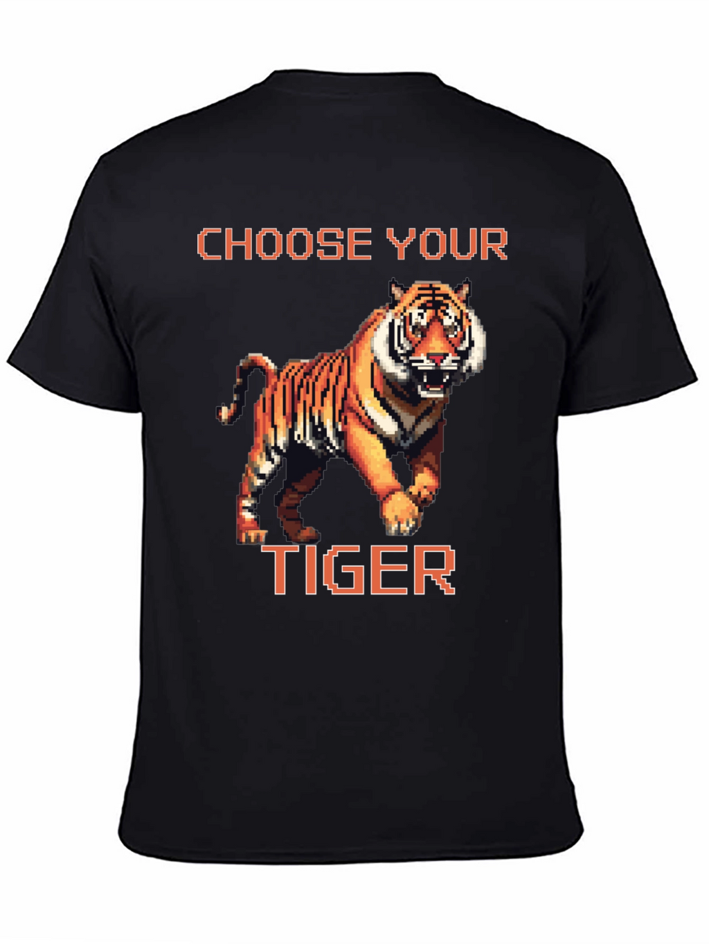 Choose Your Tiger Graphic Tee - Retro 8-Bit Style