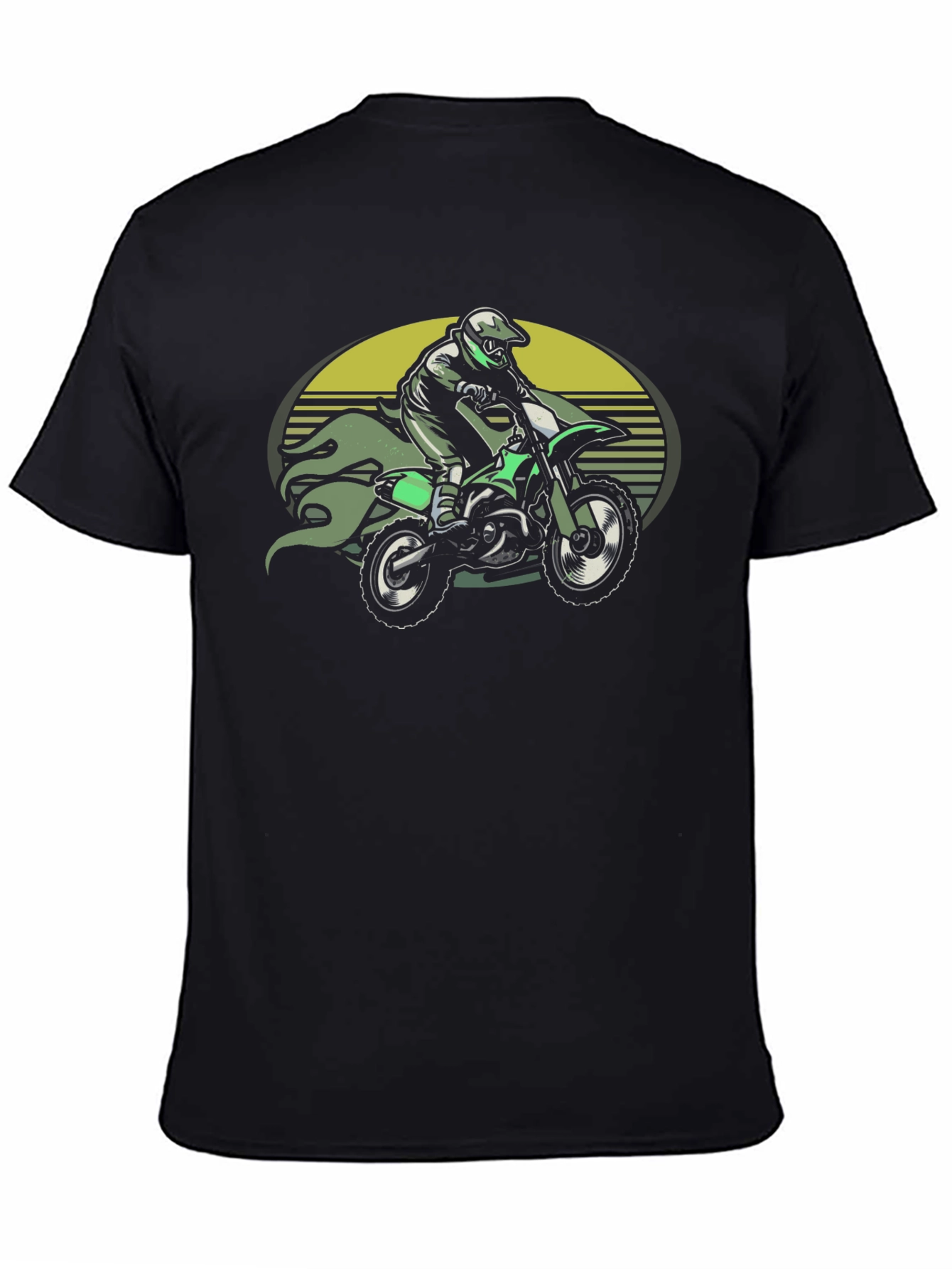 Green Motorbike Rider Graphic Tee