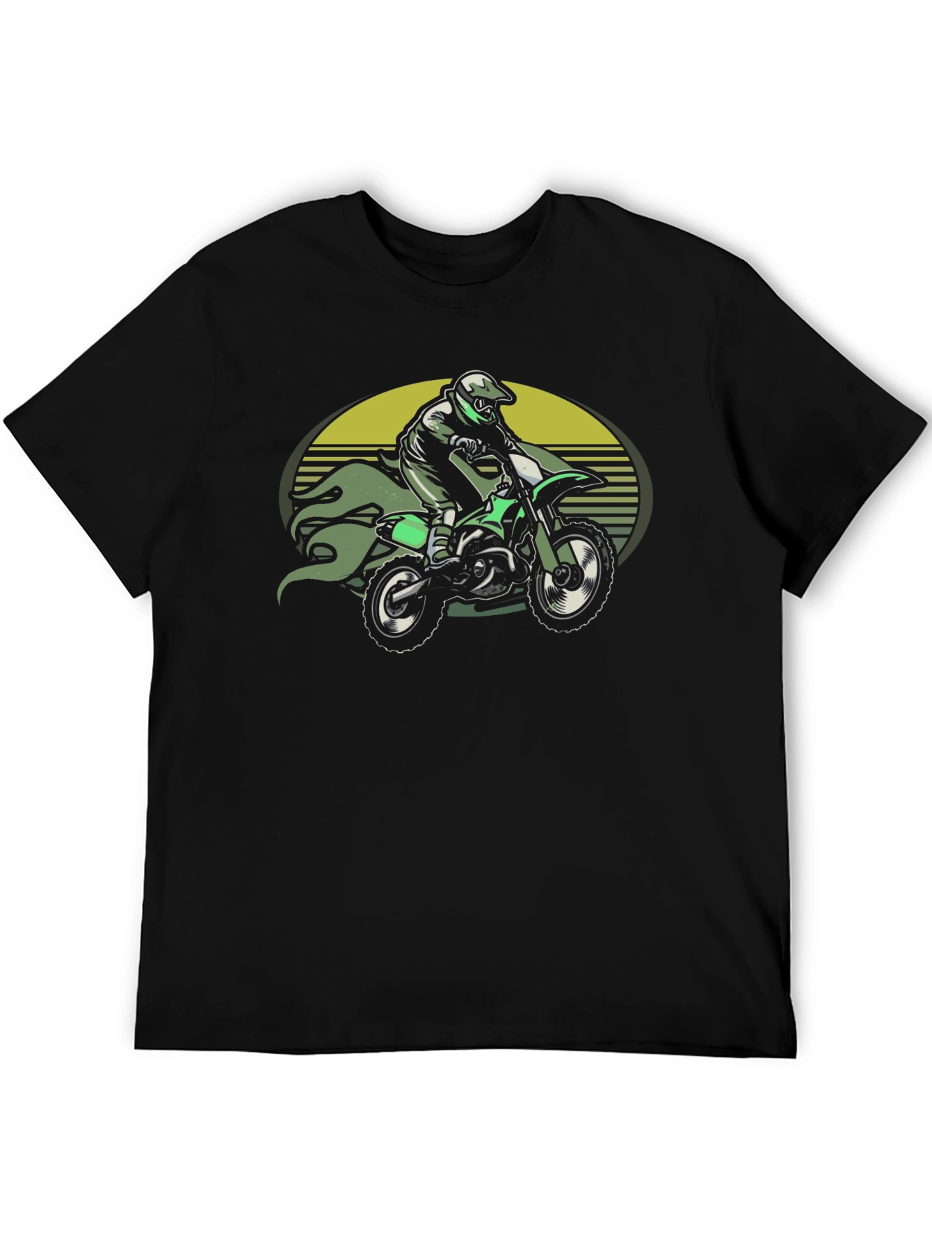 Green Motorbike Rider Graphic Tee