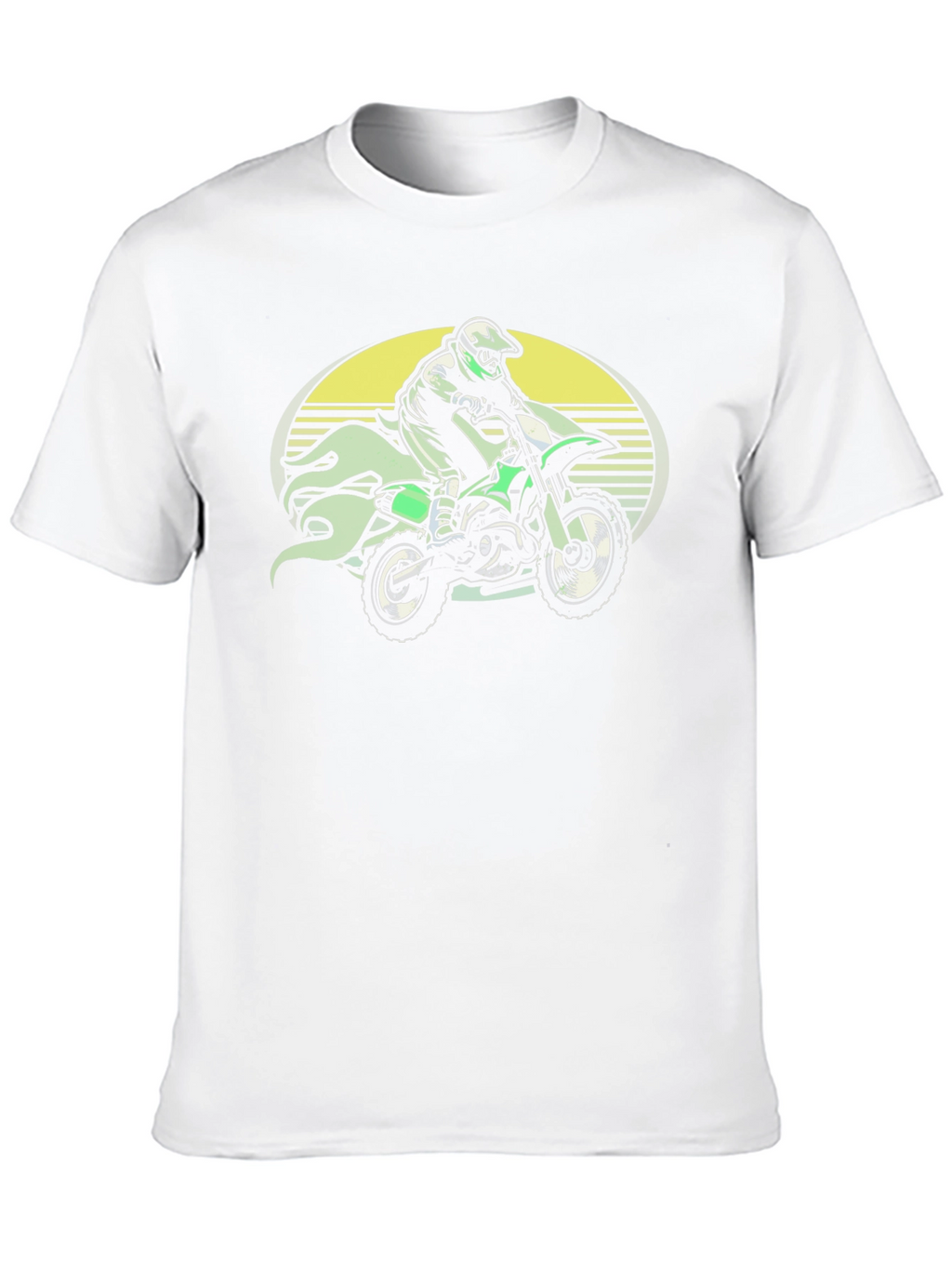 Green Motorbike Rider Graphic Tee
