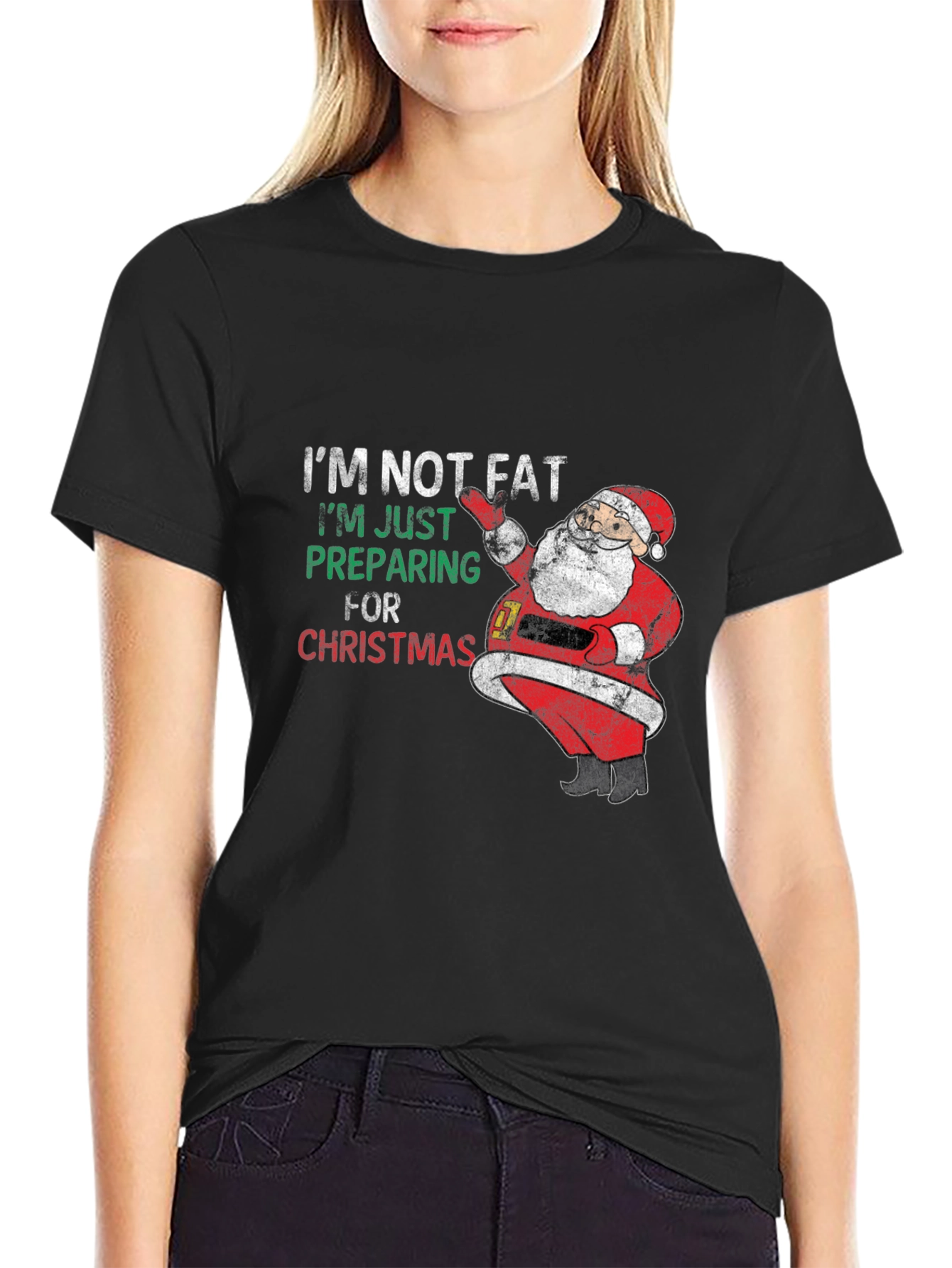 Im Not Fat Im Preparing For Christmas Santa T-Shirt