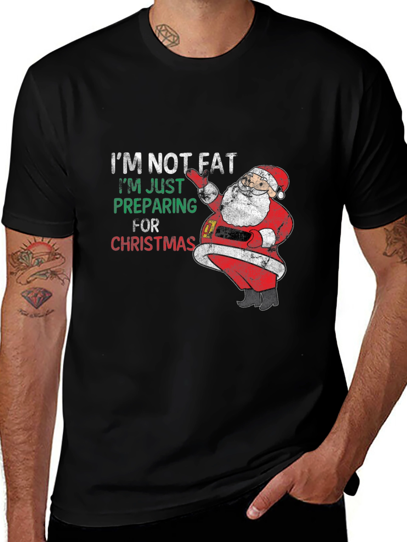Im Not Fat Im Preparing For Christmas Santa T-Shirt