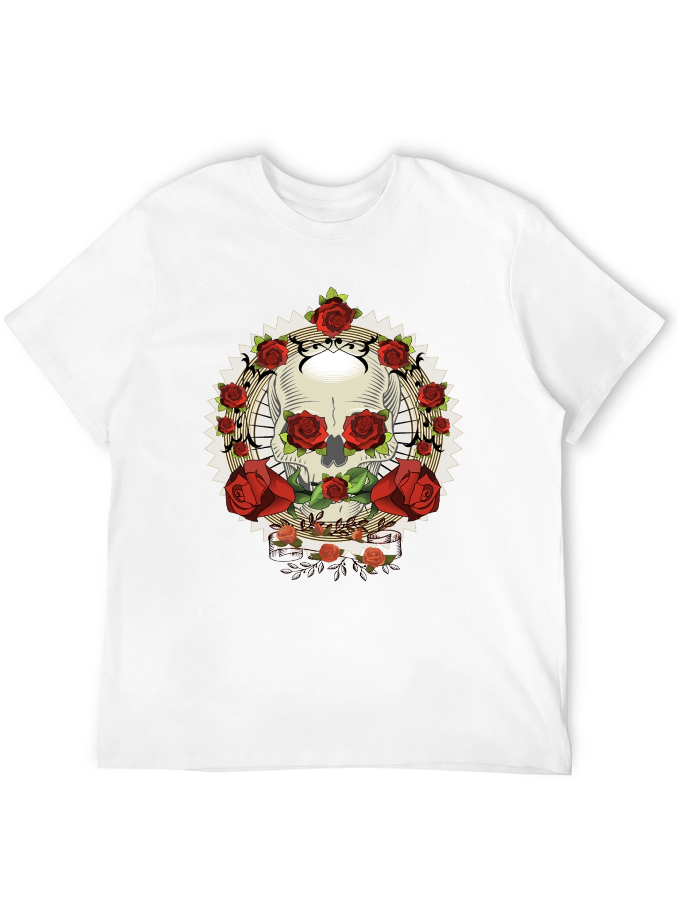 Skull & Roses Graphic Tee - Rocker Style