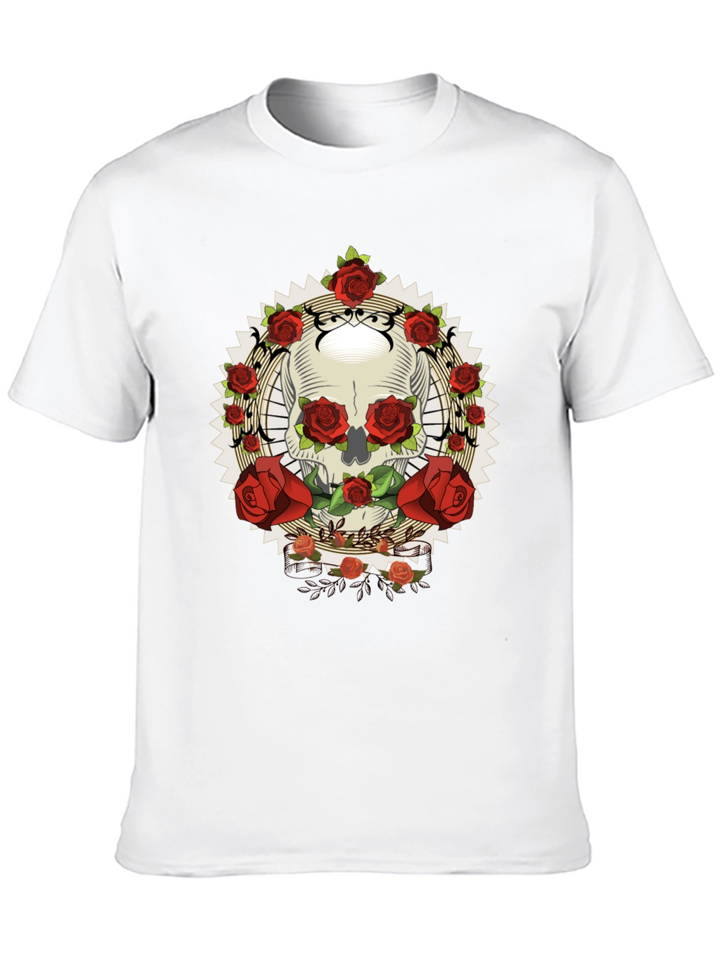 Skull & Roses Graphic Tee - Rocker Style