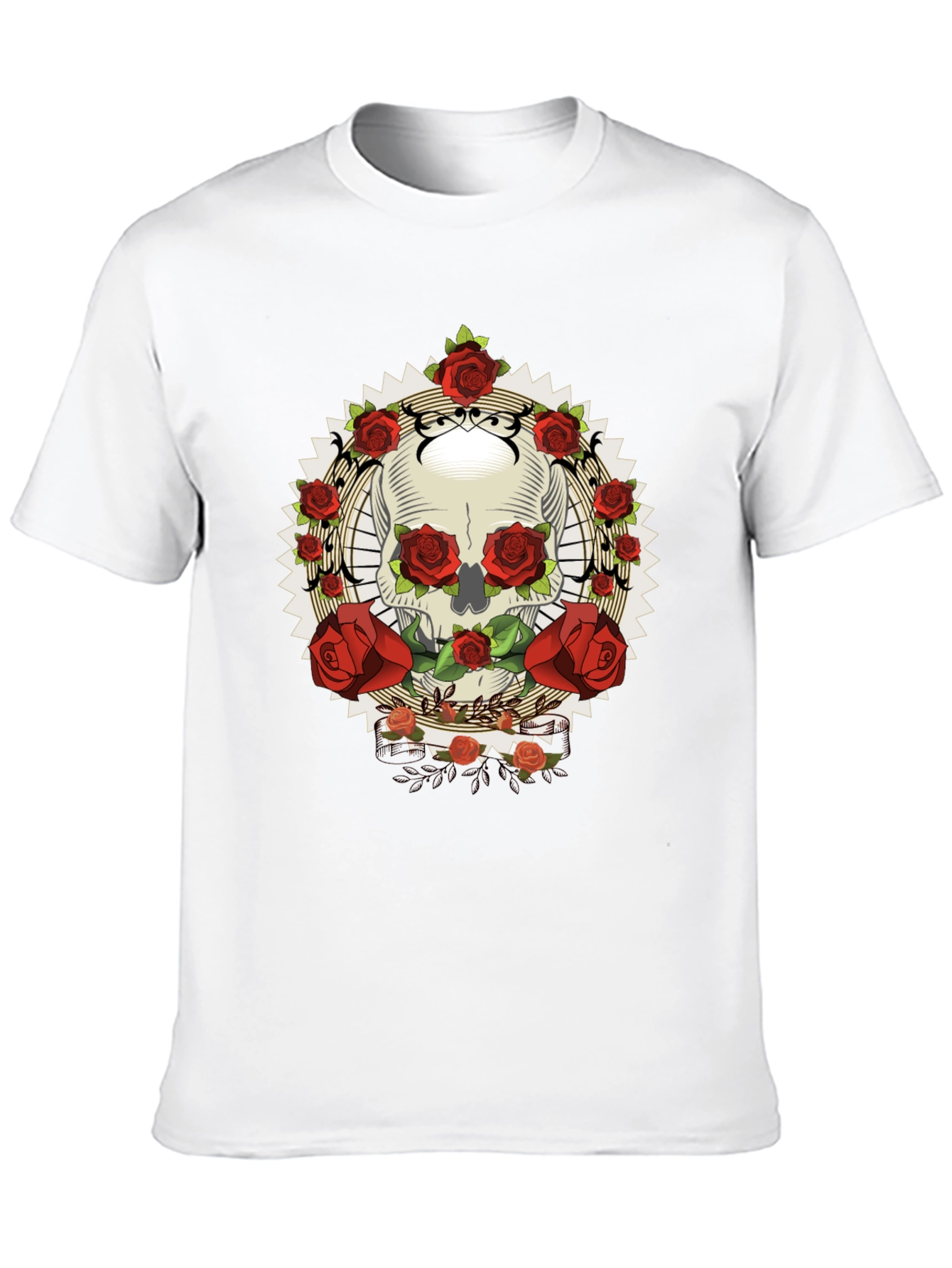 Skull & Roses Graphic Tee - Rocker Style