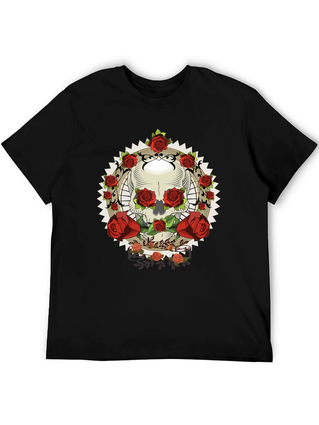 Skull & Roses Graphic Tee - Rocker Style