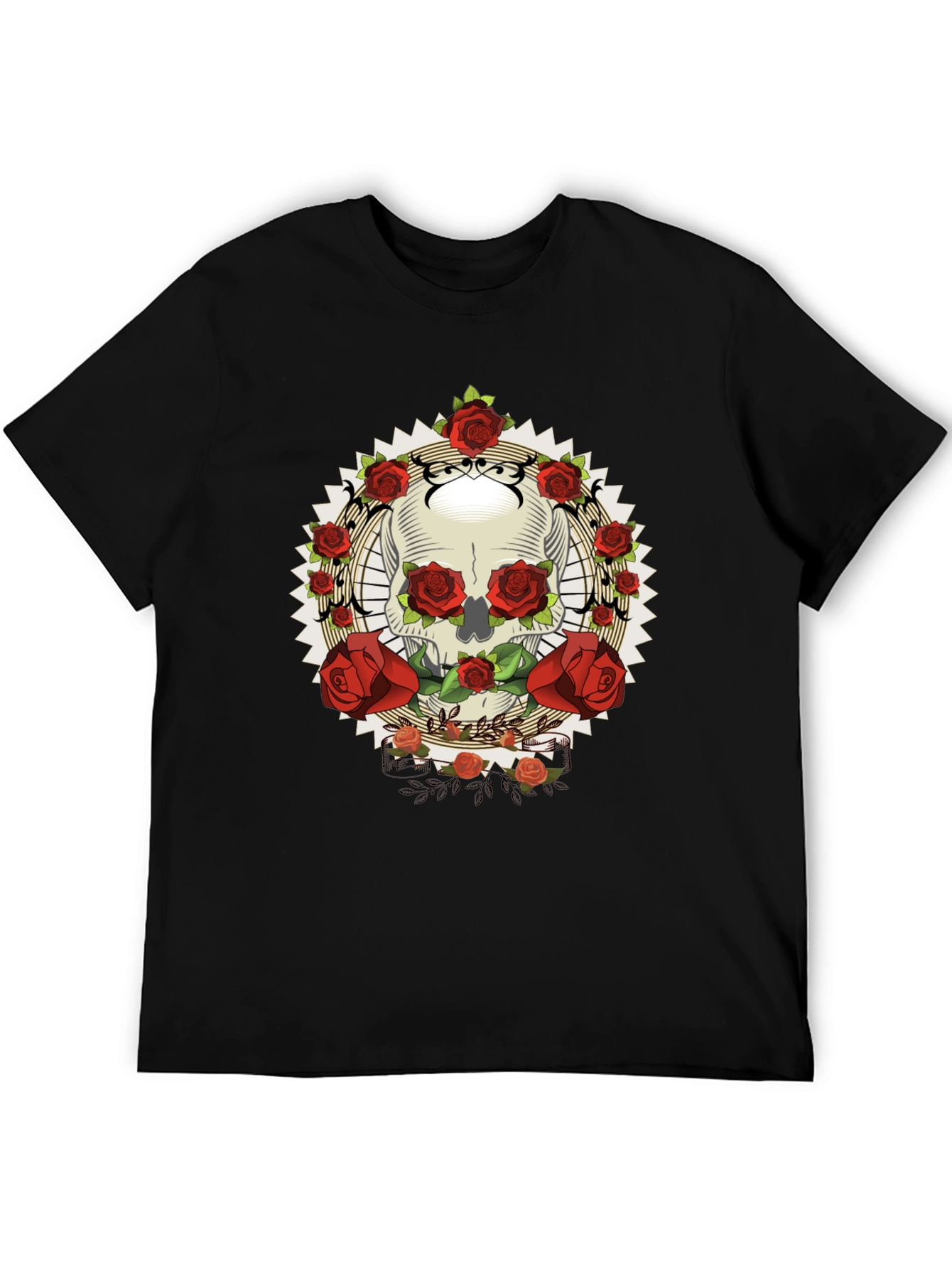 Skull & Roses Graphic Tee - Rocker Style