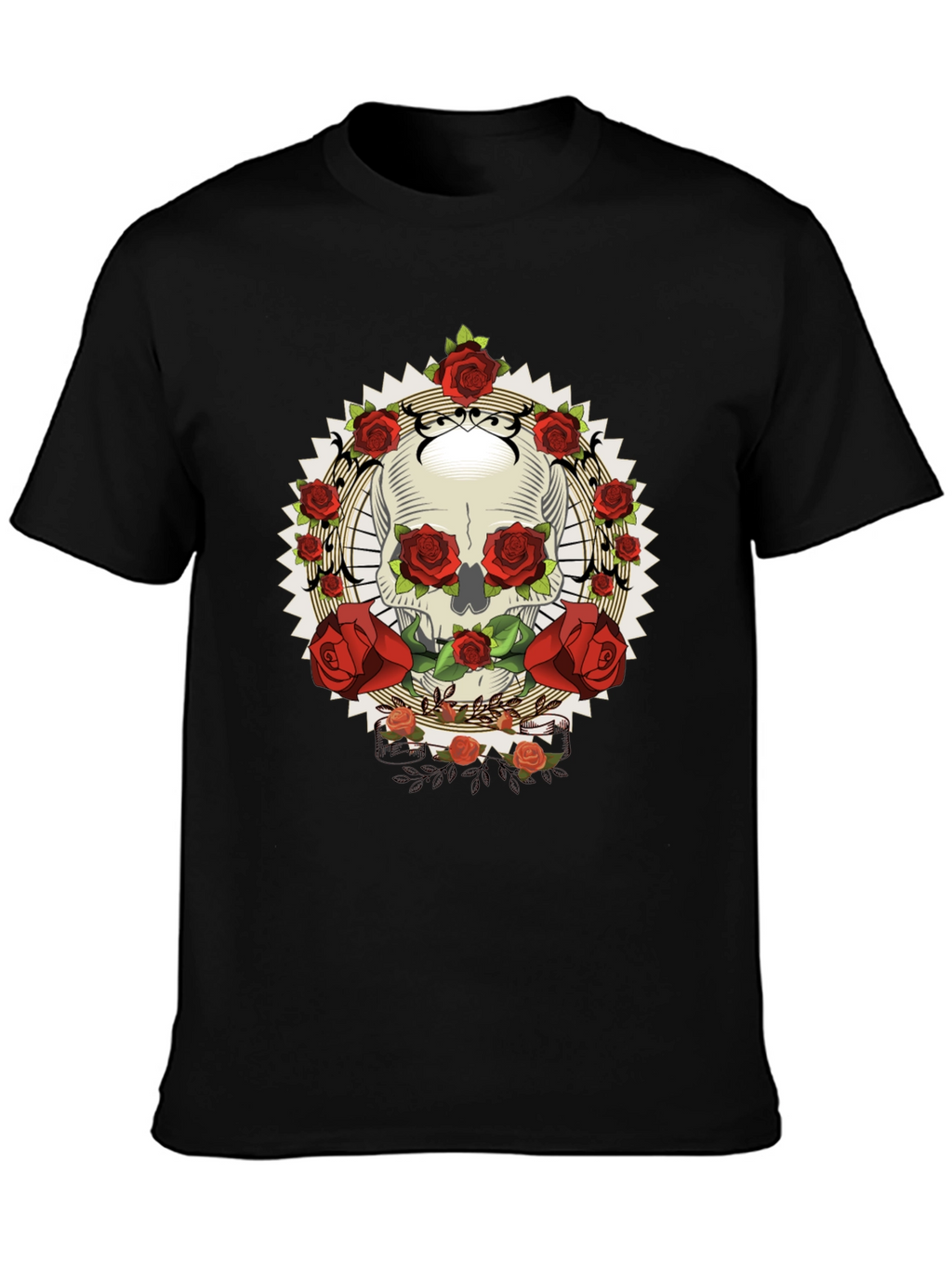 Skull & Roses Graphic Tee - Rocker Style