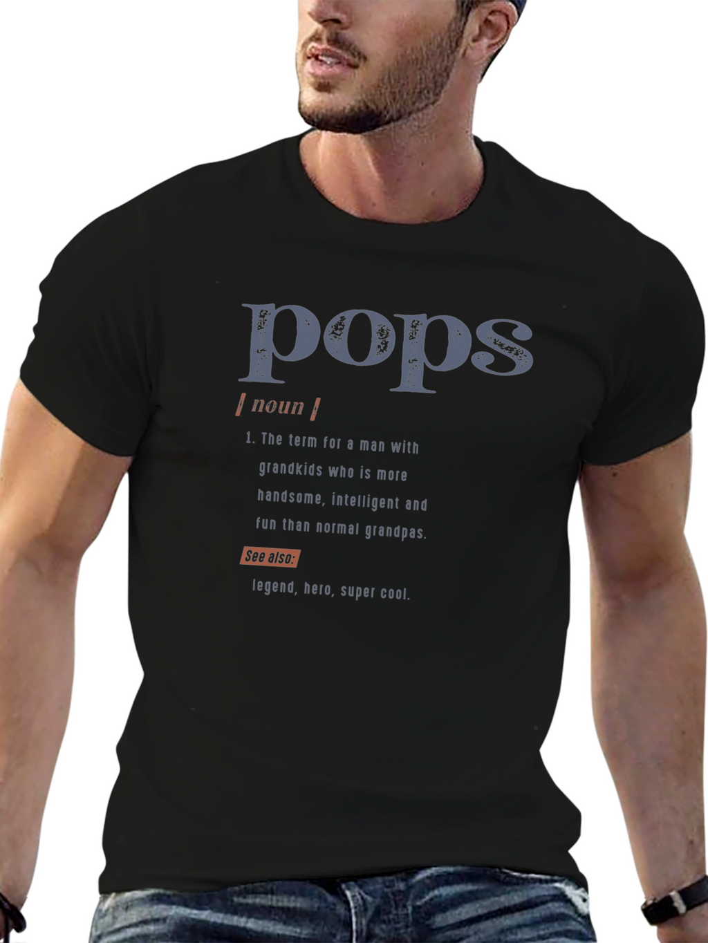 Pops Definition Graphic T-Shirt - Cool Grandfather Tee