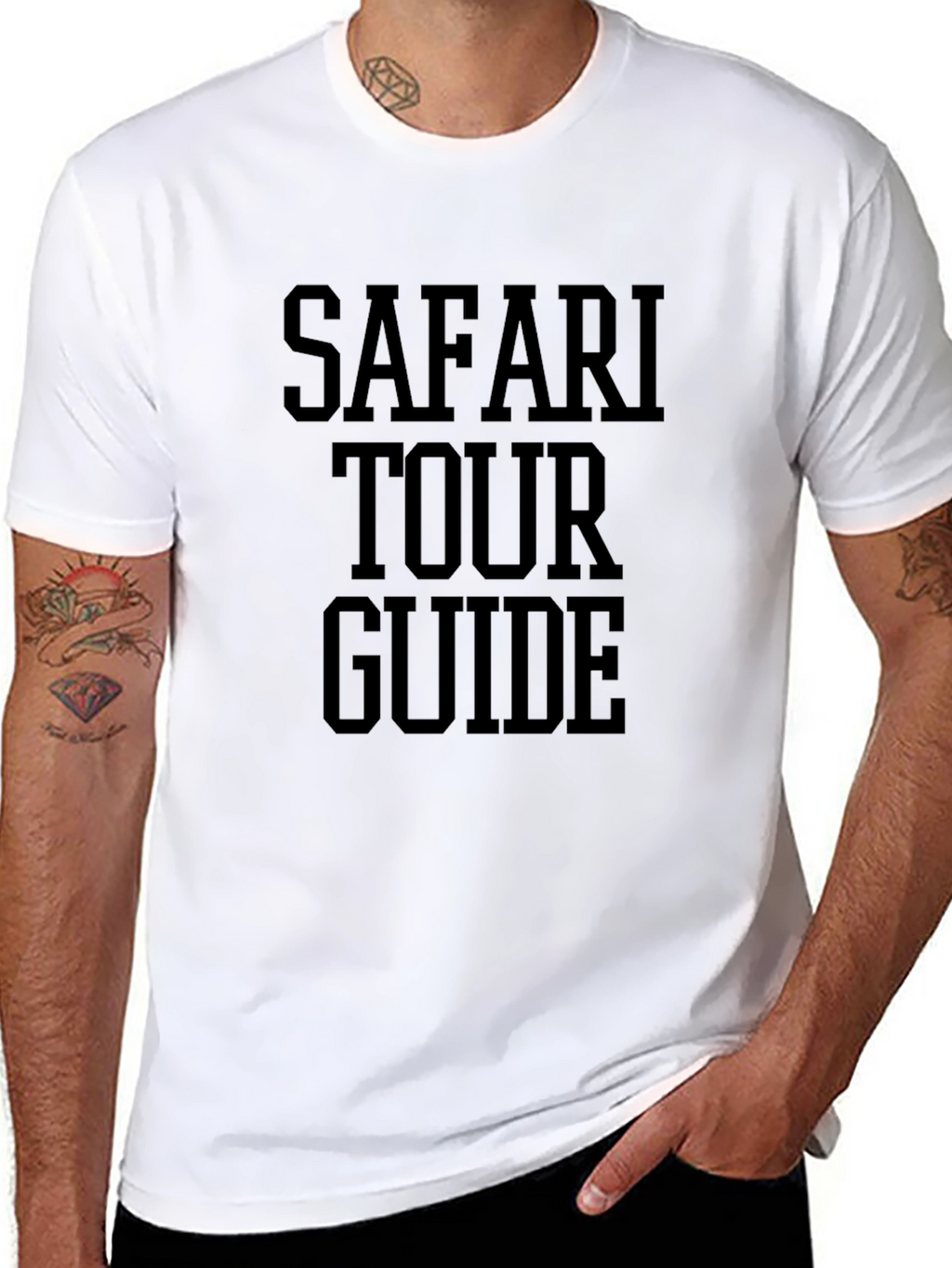 Safari Tour Guide Black Graphic Tee