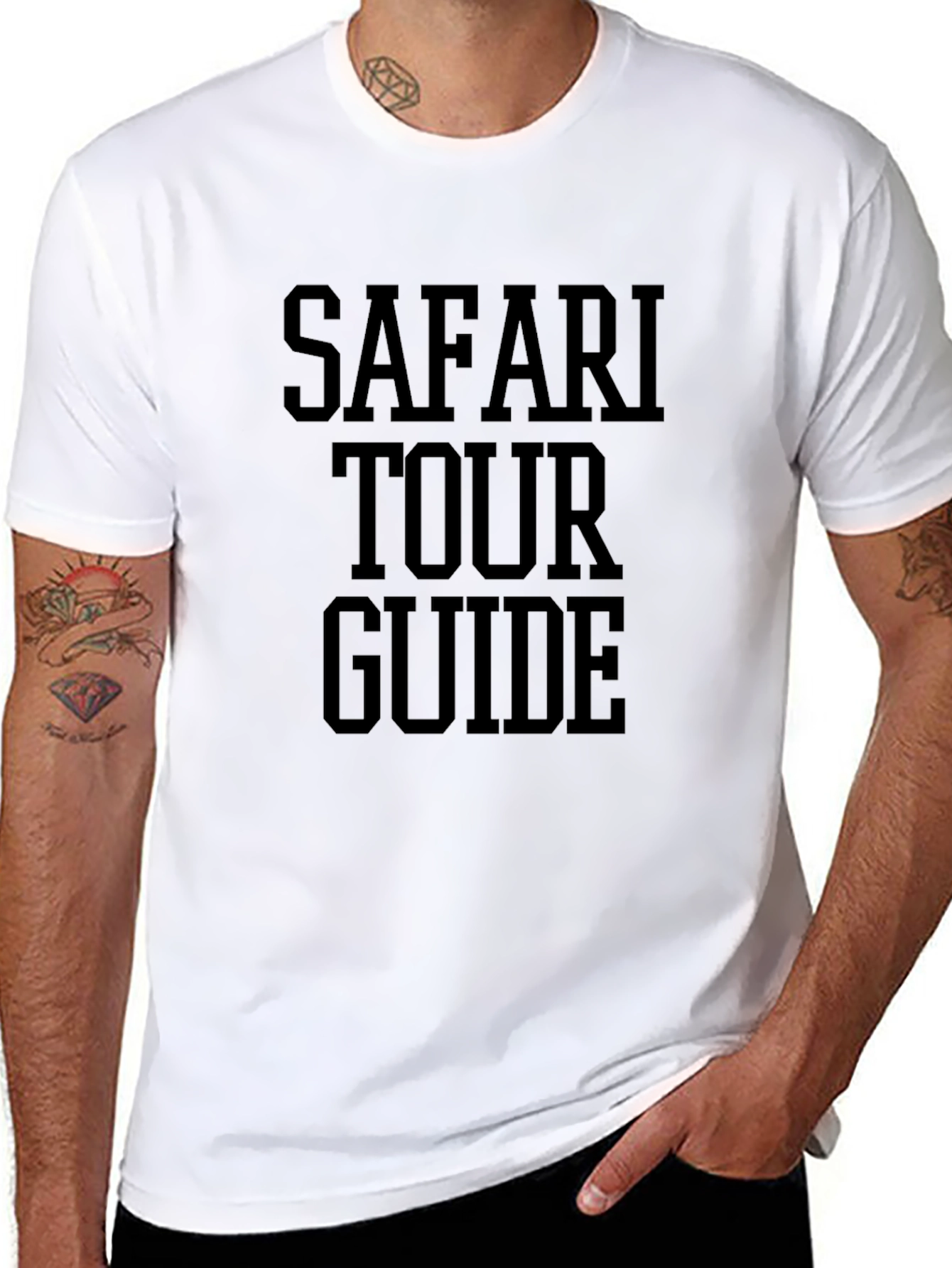 Safari Tour Guide Black Graphic Tee