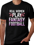 Real Women Play Fantasy Football Graphic Tee