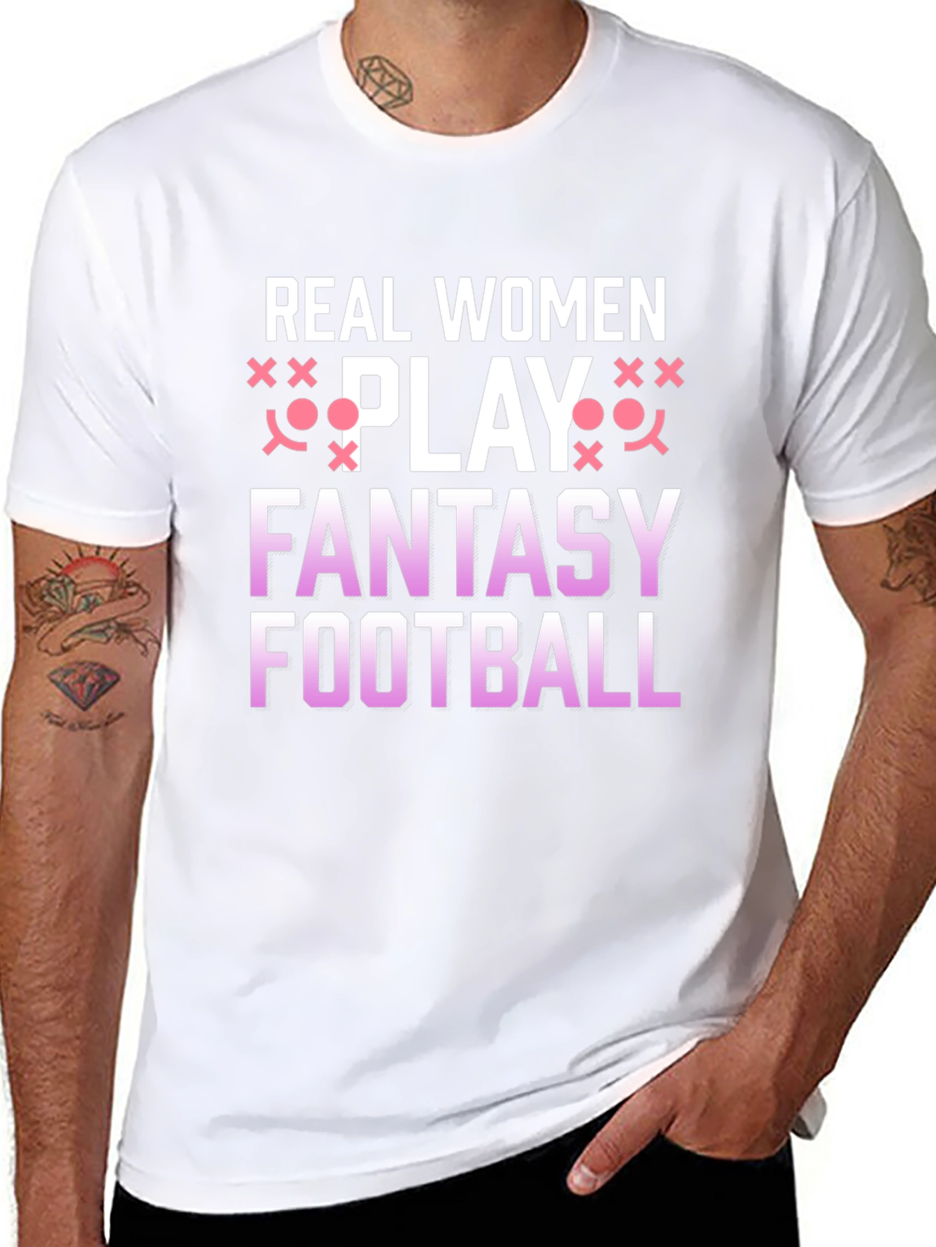 Real Women Play Fantasy Football Graphic Tee