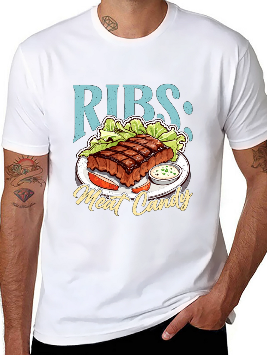 RIBS: Meat Candy T-Shirt - BBQ Lover Tee