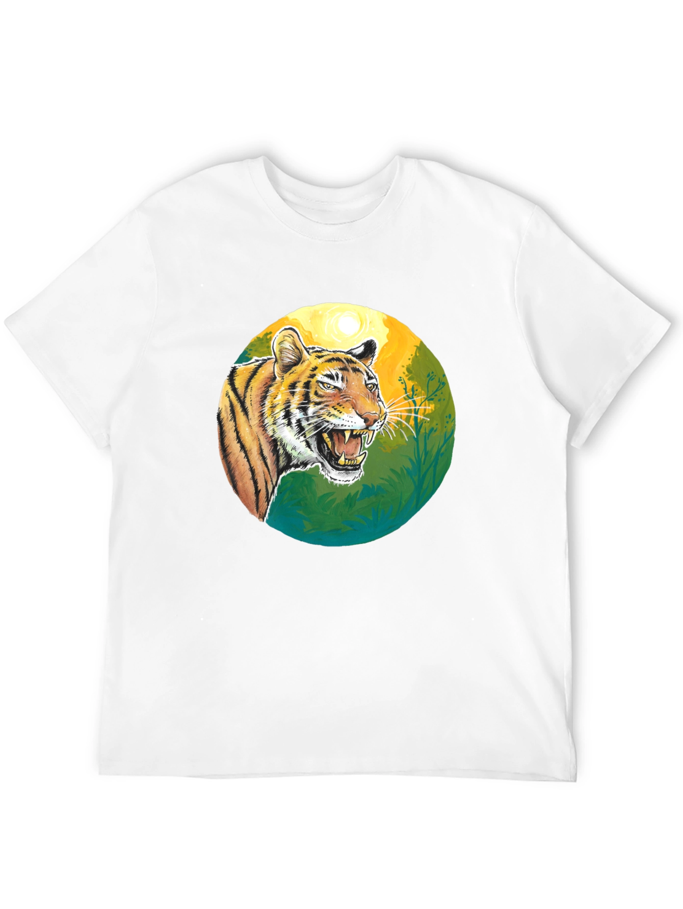 Roaring Tiger Graphic Tee - Black Cotton T-Shirt