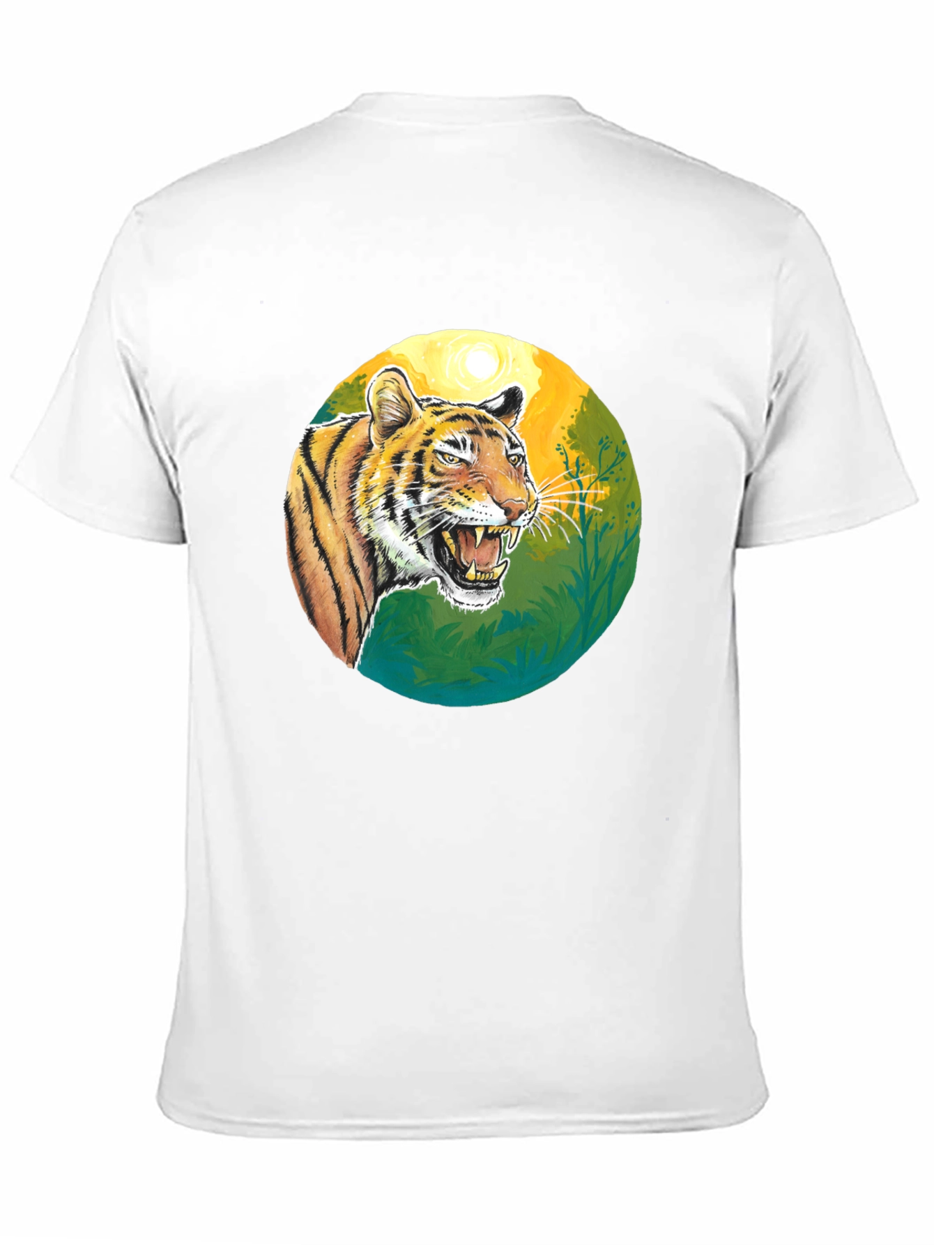 Roaring Tiger Graphic Tee - Black Cotton T-Shirt