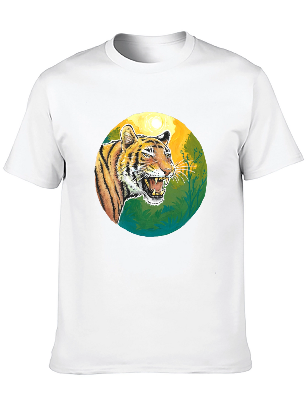 Roaring Tiger Graphic Tee - Black Cotton T-Shirt