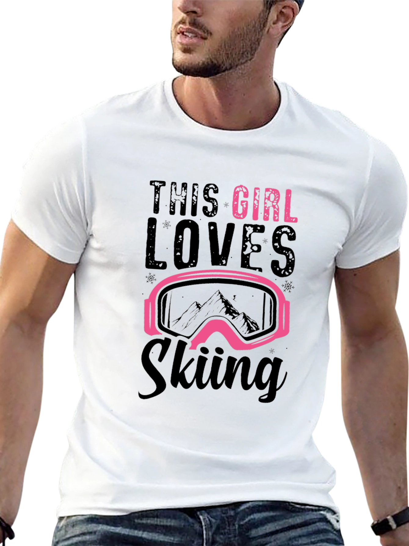 This Girl Loves Skiing T-Shirt - Black