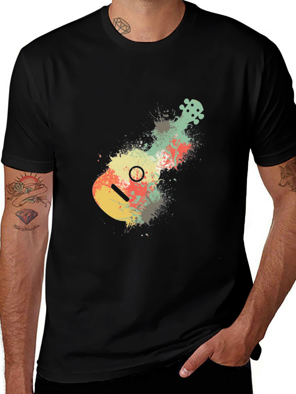 Ukulele Splash Graphic Tee - Modern Musician Shirt