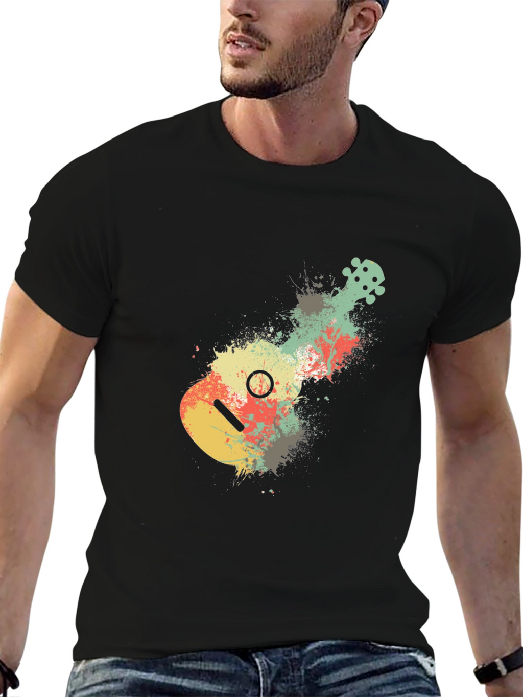 Ukulele Splash Graphic Tee - Modern Musician Shirt