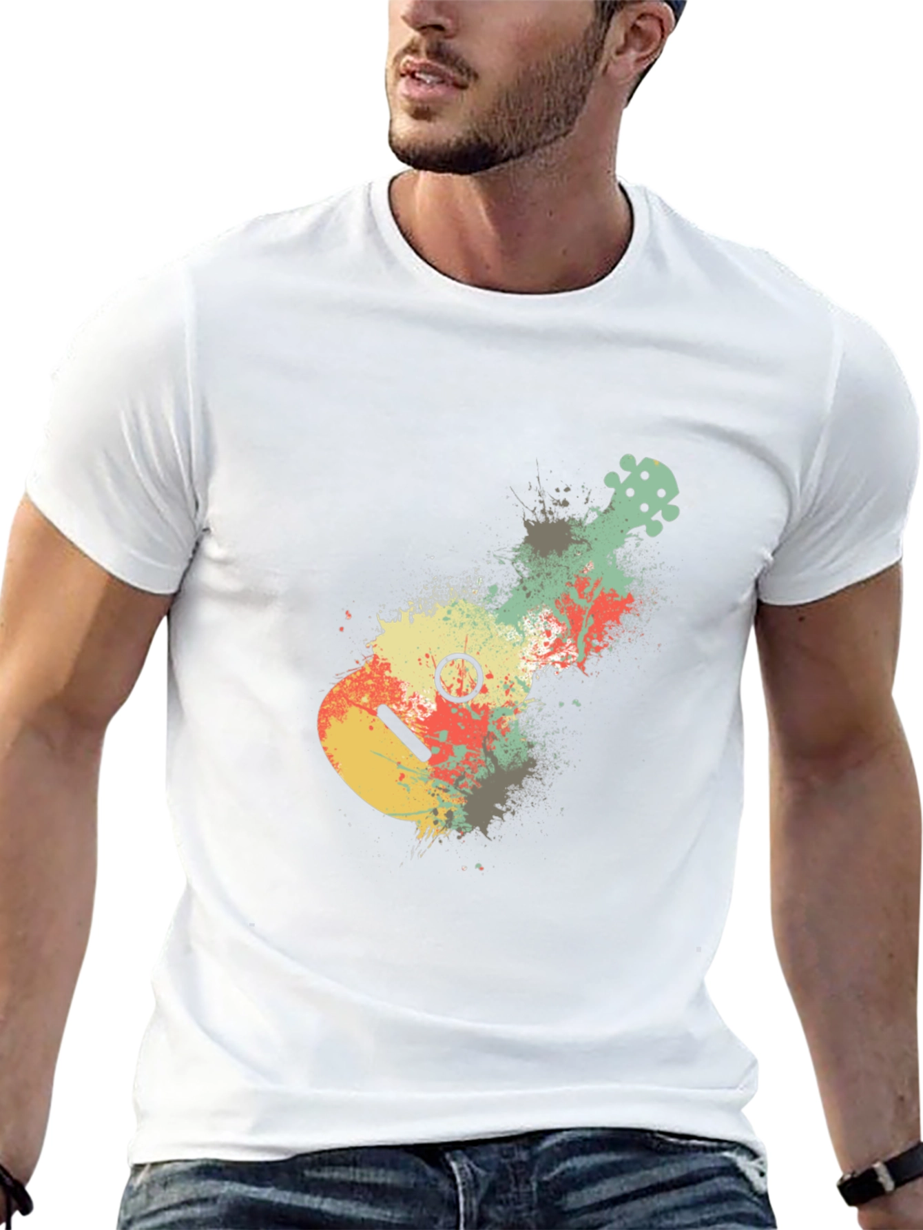 Ukulele Splash Graphic Tee - Modern Musician Shirt