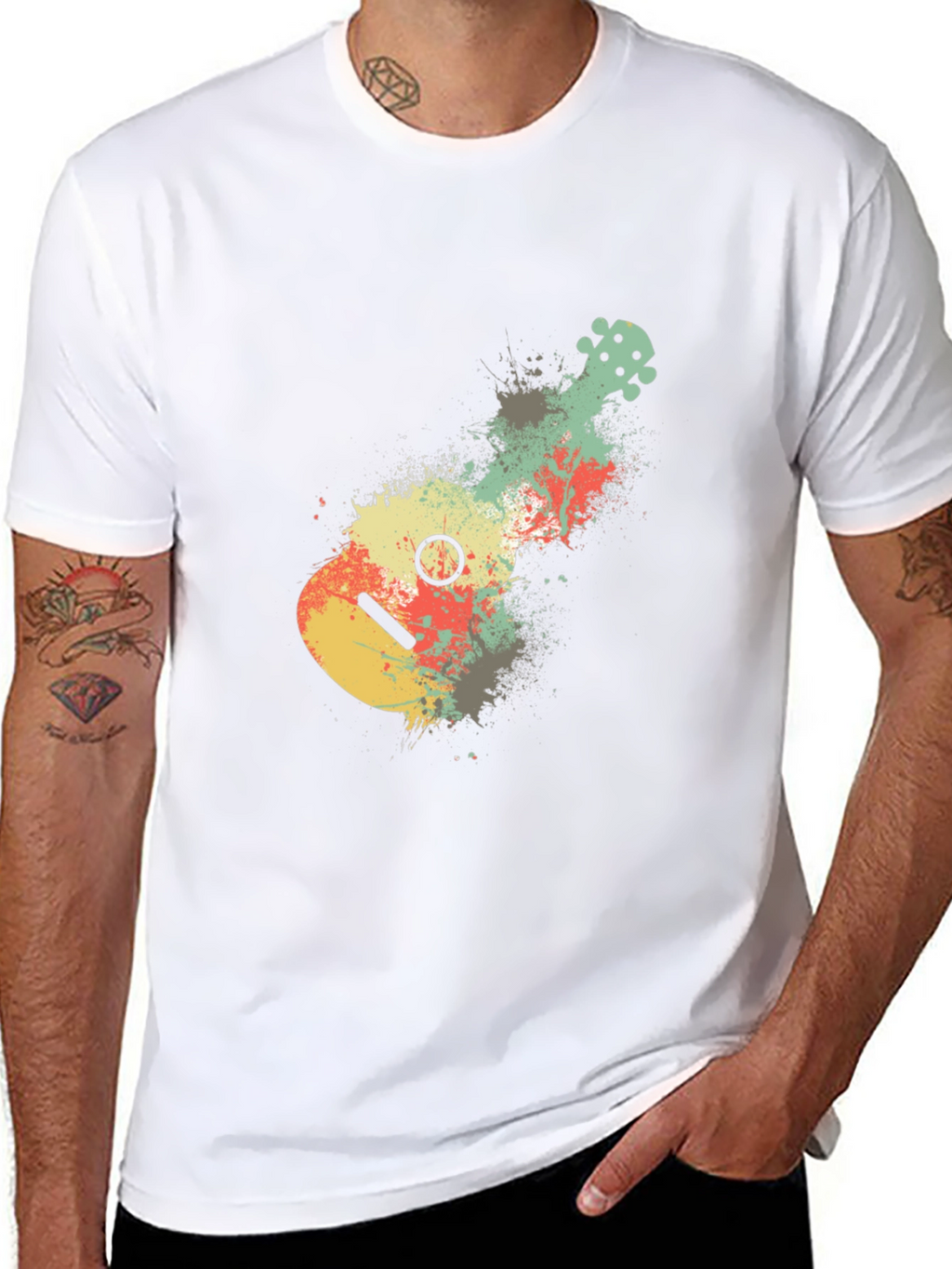 Ukulele Splash Graphic Tee - Modern Musician Shirt