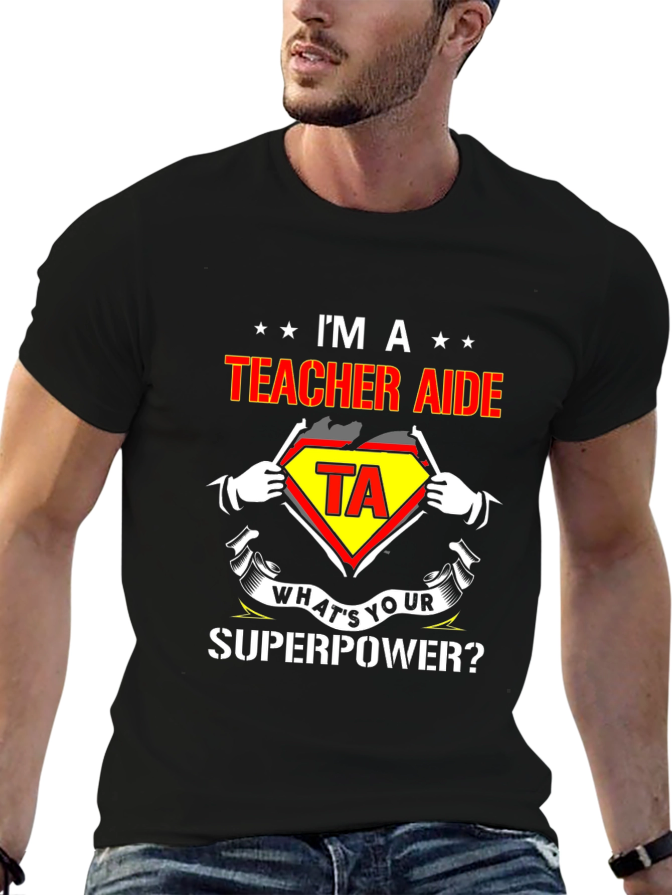 Teacher Aide Superhero T-Shirt - Whats Your Superpower?