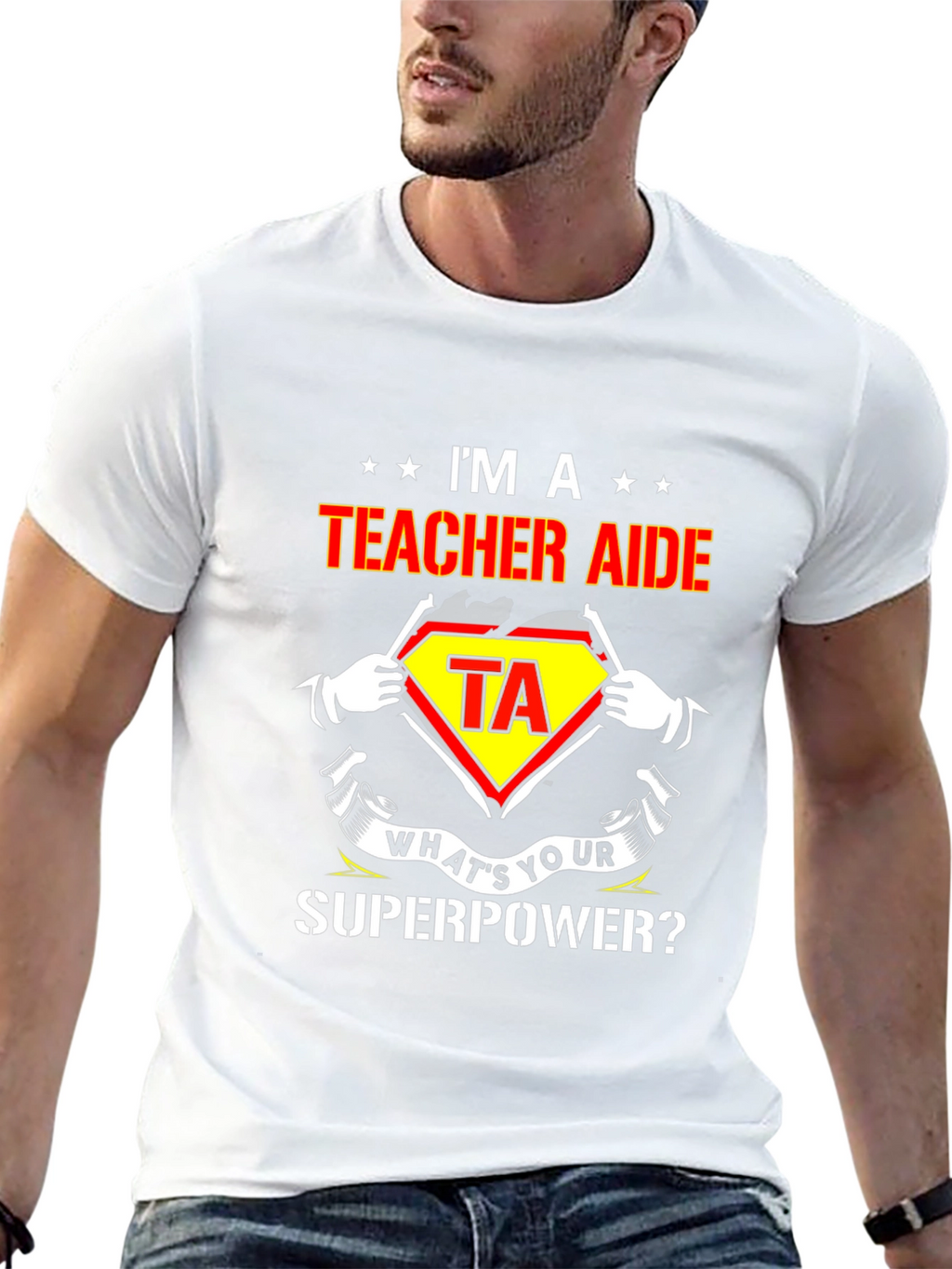 Teacher Aide Superhero T-Shirt - Whats Your Superpower?