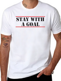 Stay With A Goal Black Graphic Tee