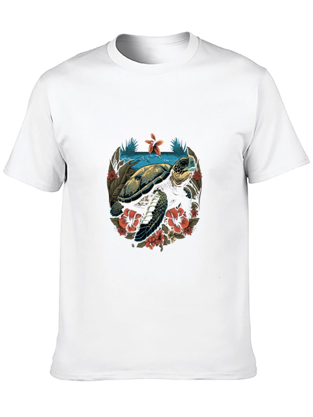 Tropical Turtle Graphic Tee - Ocean Life Shirt