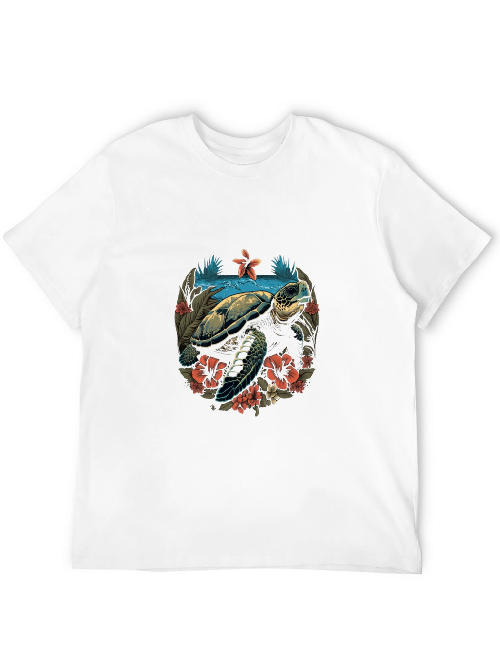 Tropical Turtle Graphic Tee - Ocean Life Shirt