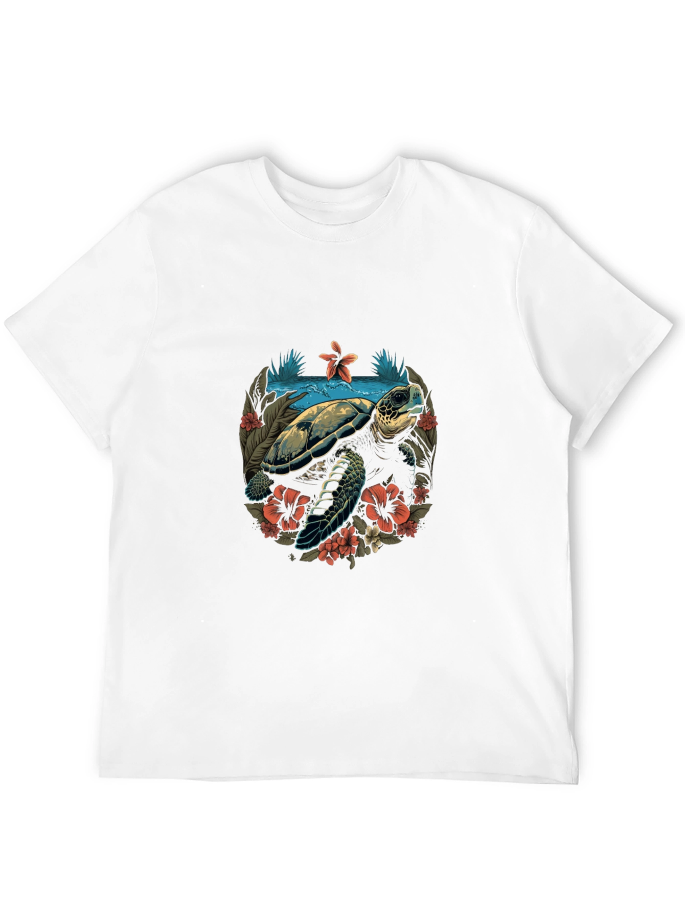 Tropical Turtle Graphic Tee - Ocean Life Shirt