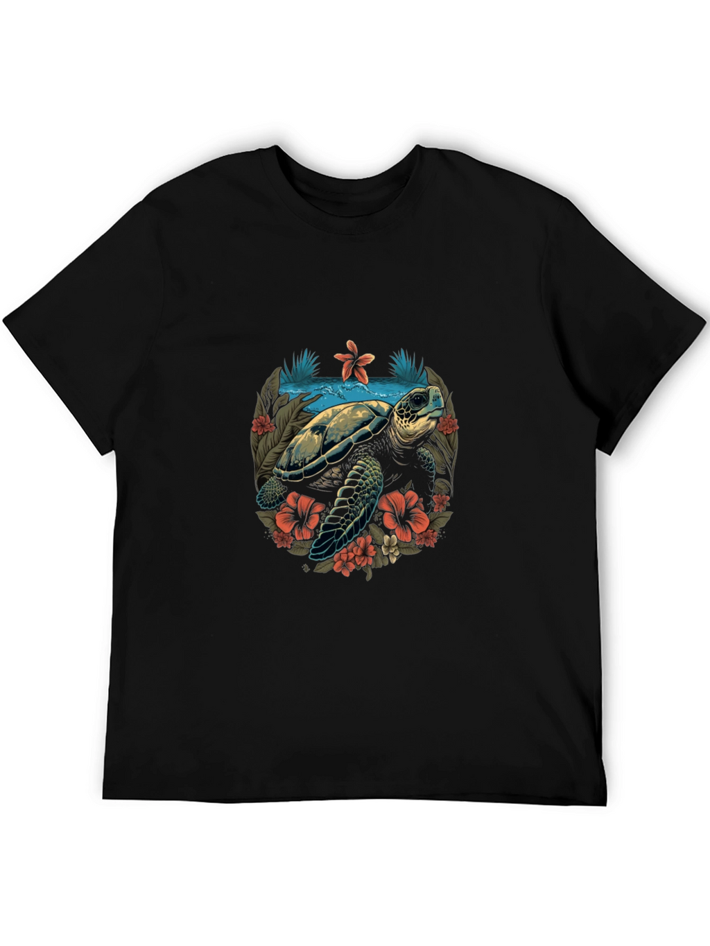 Tropical Turtle Graphic Tee - Ocean Life Shirt