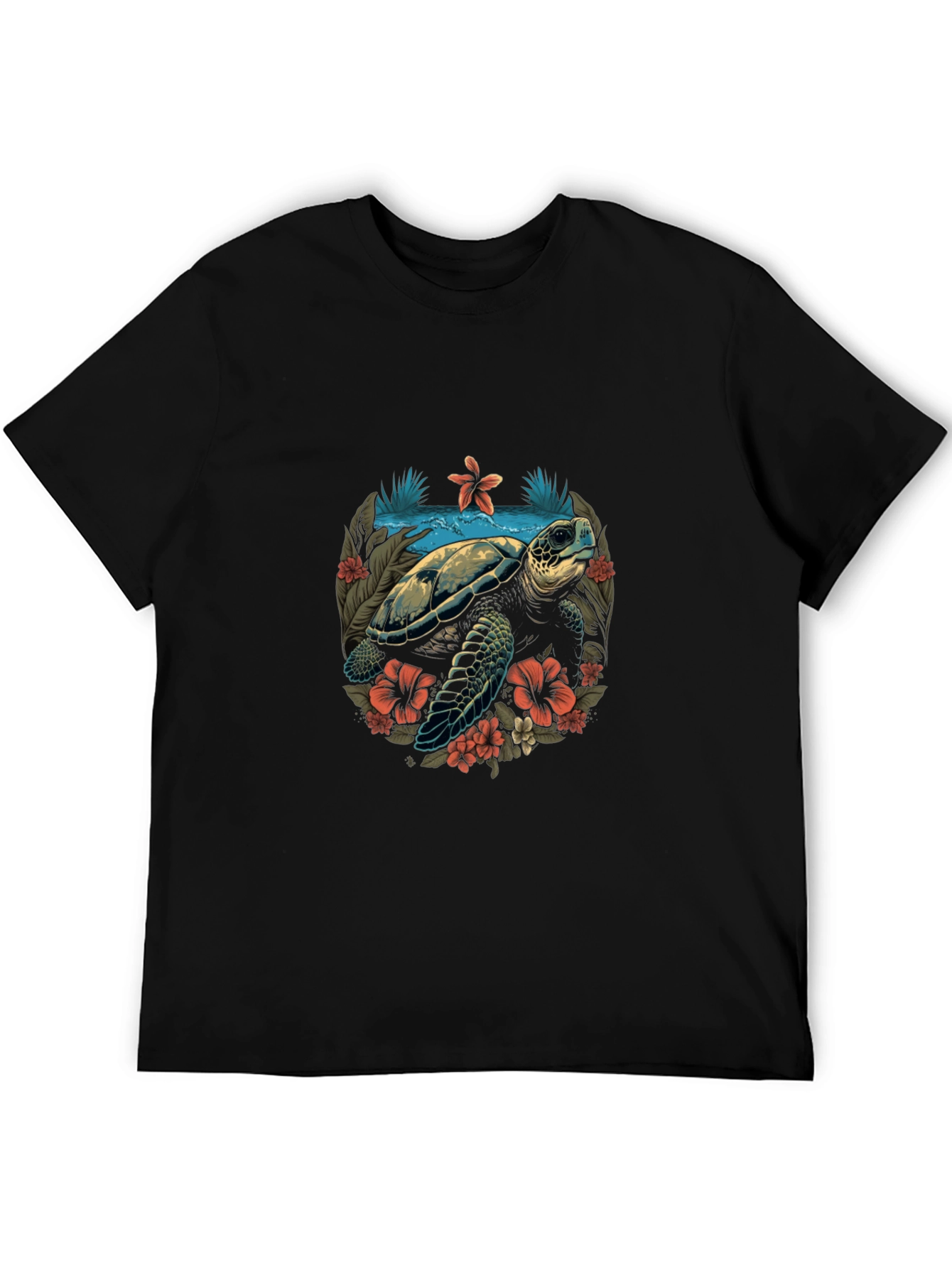 Tropical Turtle Graphic Tee - Ocean Life Shirt