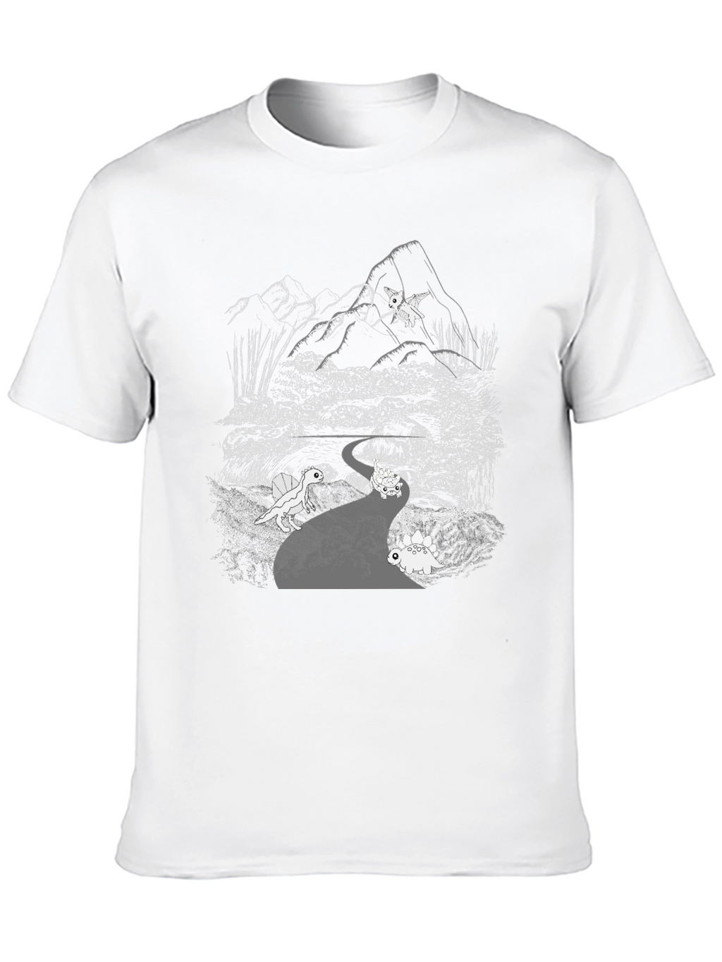 Dinosaur Adventure T-Shirt: Black Cotton Tee