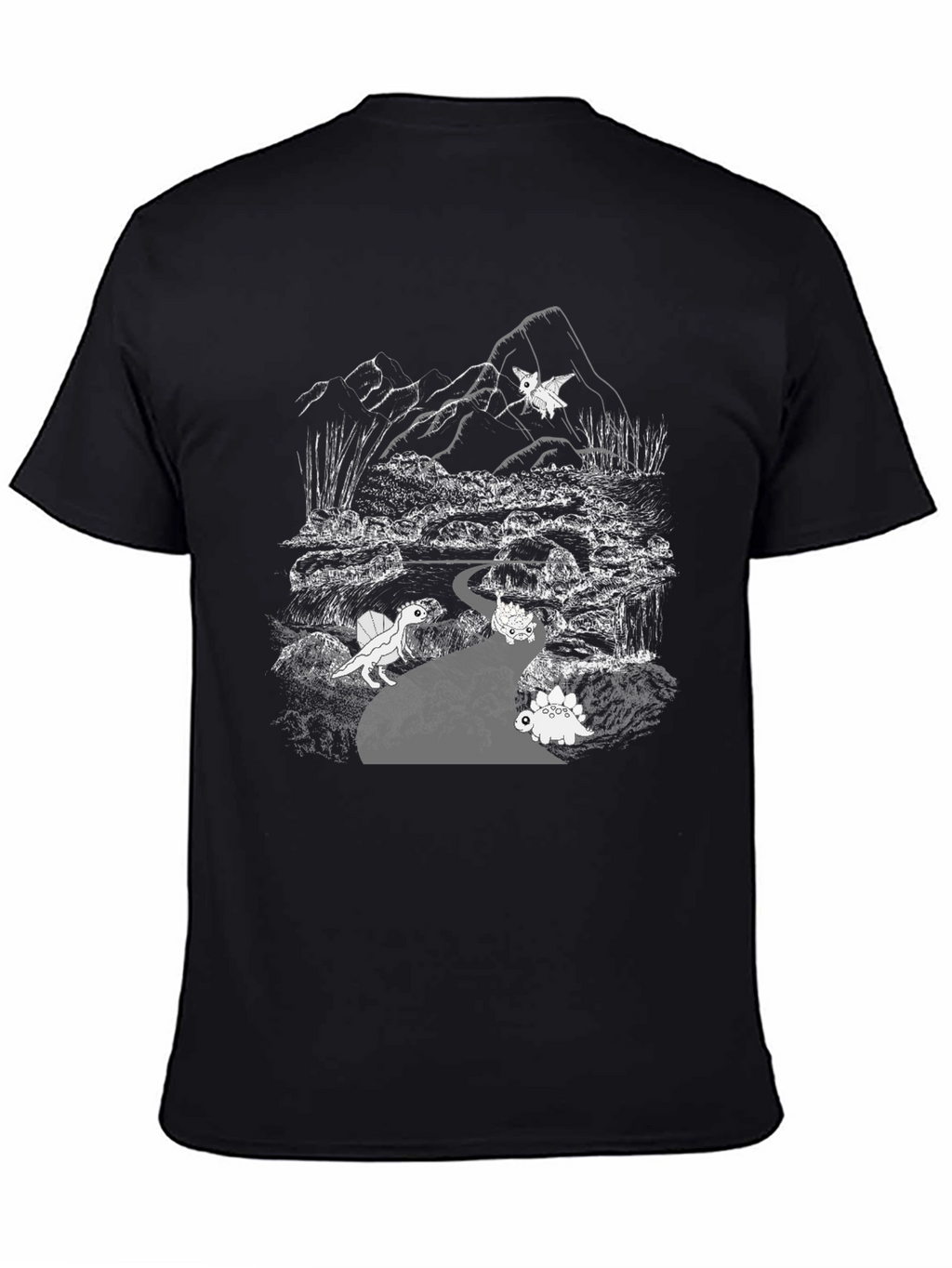 Dinosaur Adventure T-Shirt: Black Cotton Tee