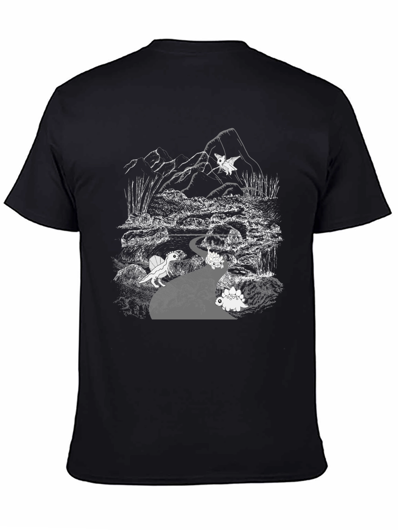 Dinosaur Adventure T-Shirt: Black Cotton Tee