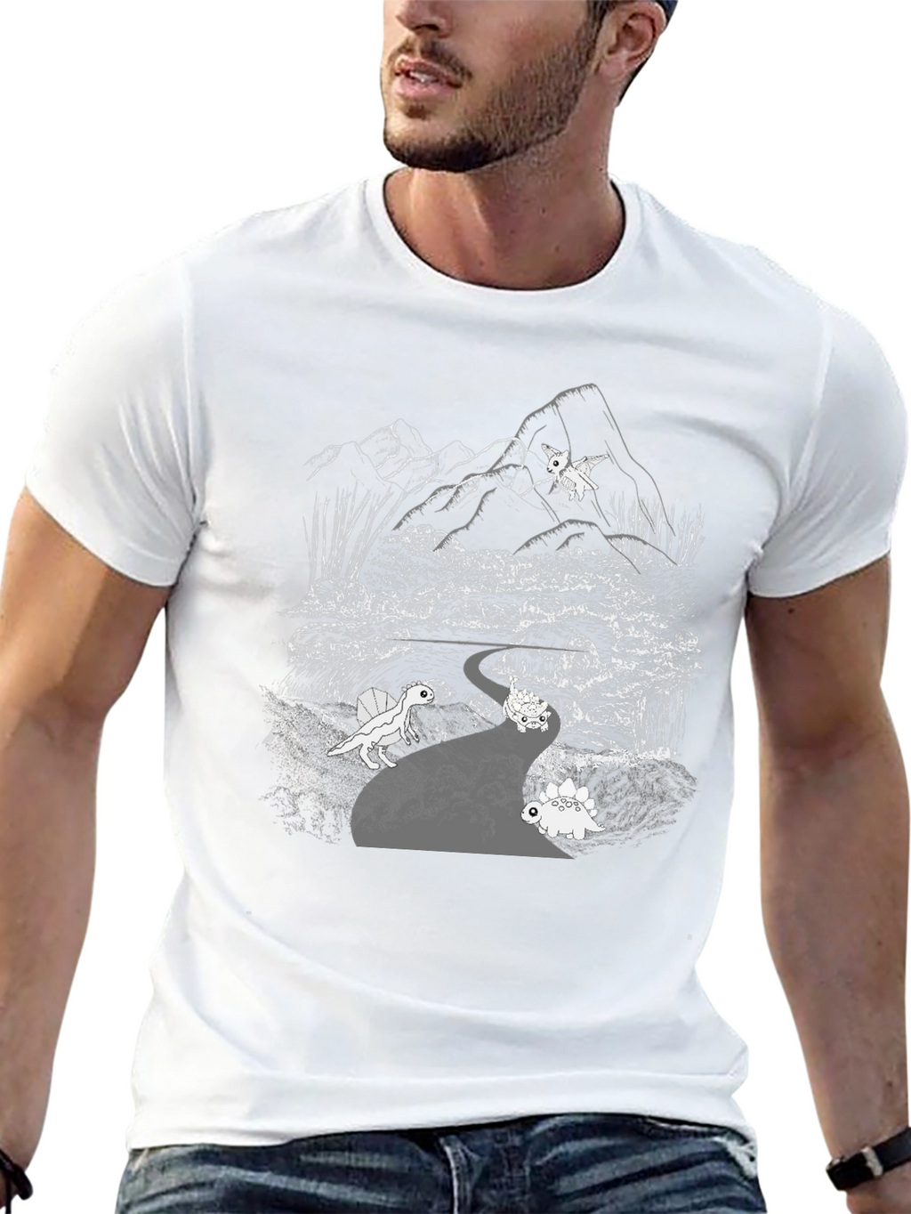 Dinosaur Adventure T-Shirt: Black Cotton Tee