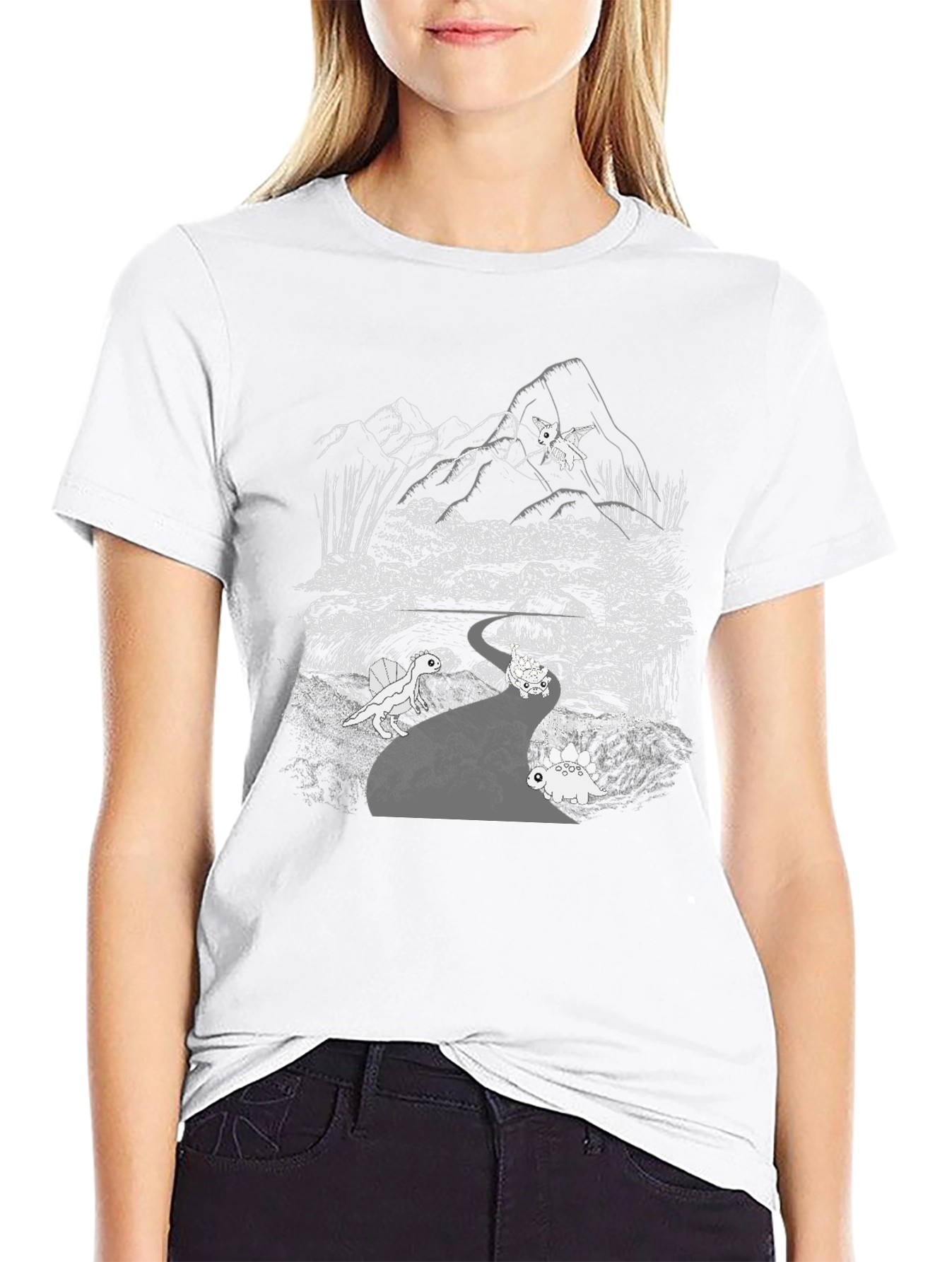 Dinosaur Adventure T-Shirt: Black Cotton Tee