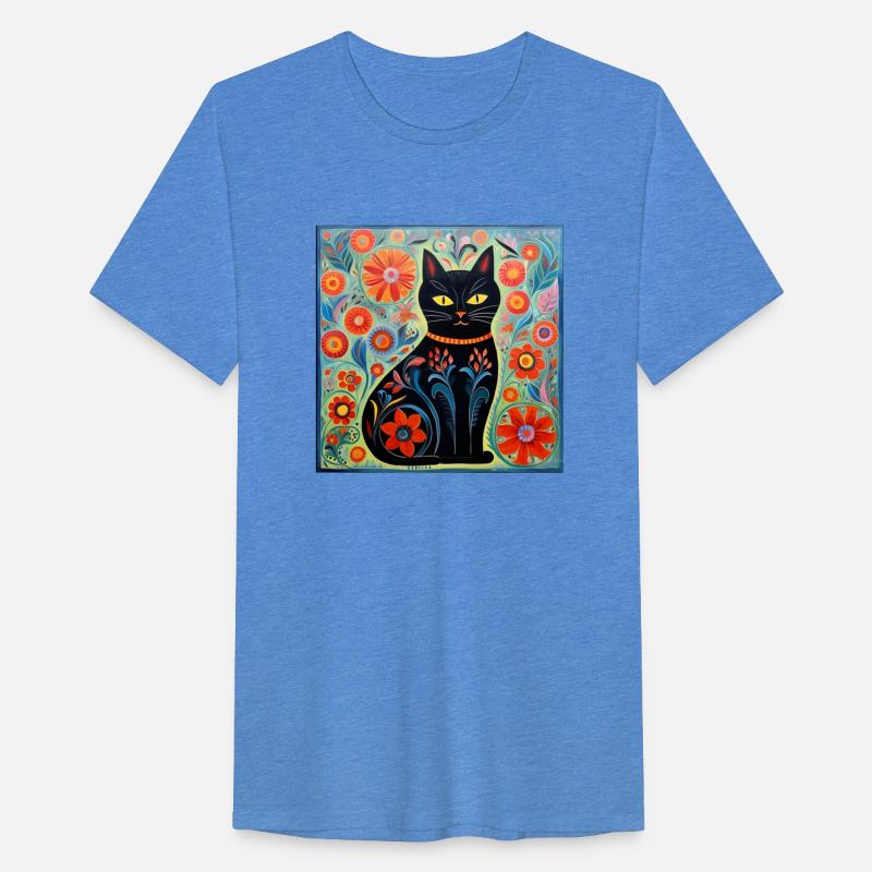 Folk Art Cat Floral