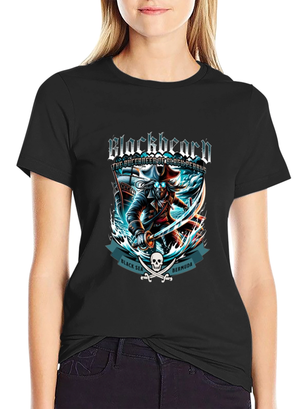 Blackbeard Pirate T-Shirt - Black Sea Bermuda