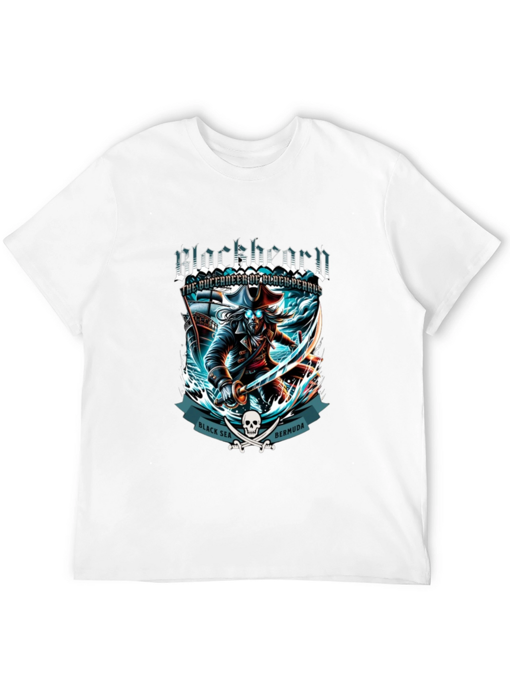 Blackbeard Pirate T-Shirt - Black Sea Bermuda