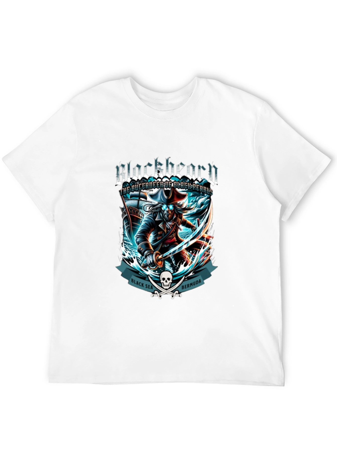 Blackbeard Pirate T-Shirt - Black Sea Bermuda