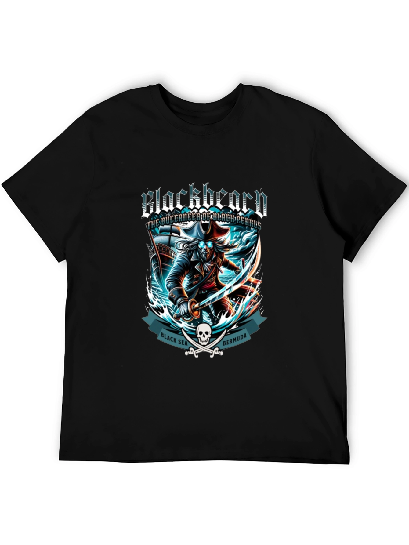 Blackbeard Pirate T-Shirt - Black Sea Bermuda