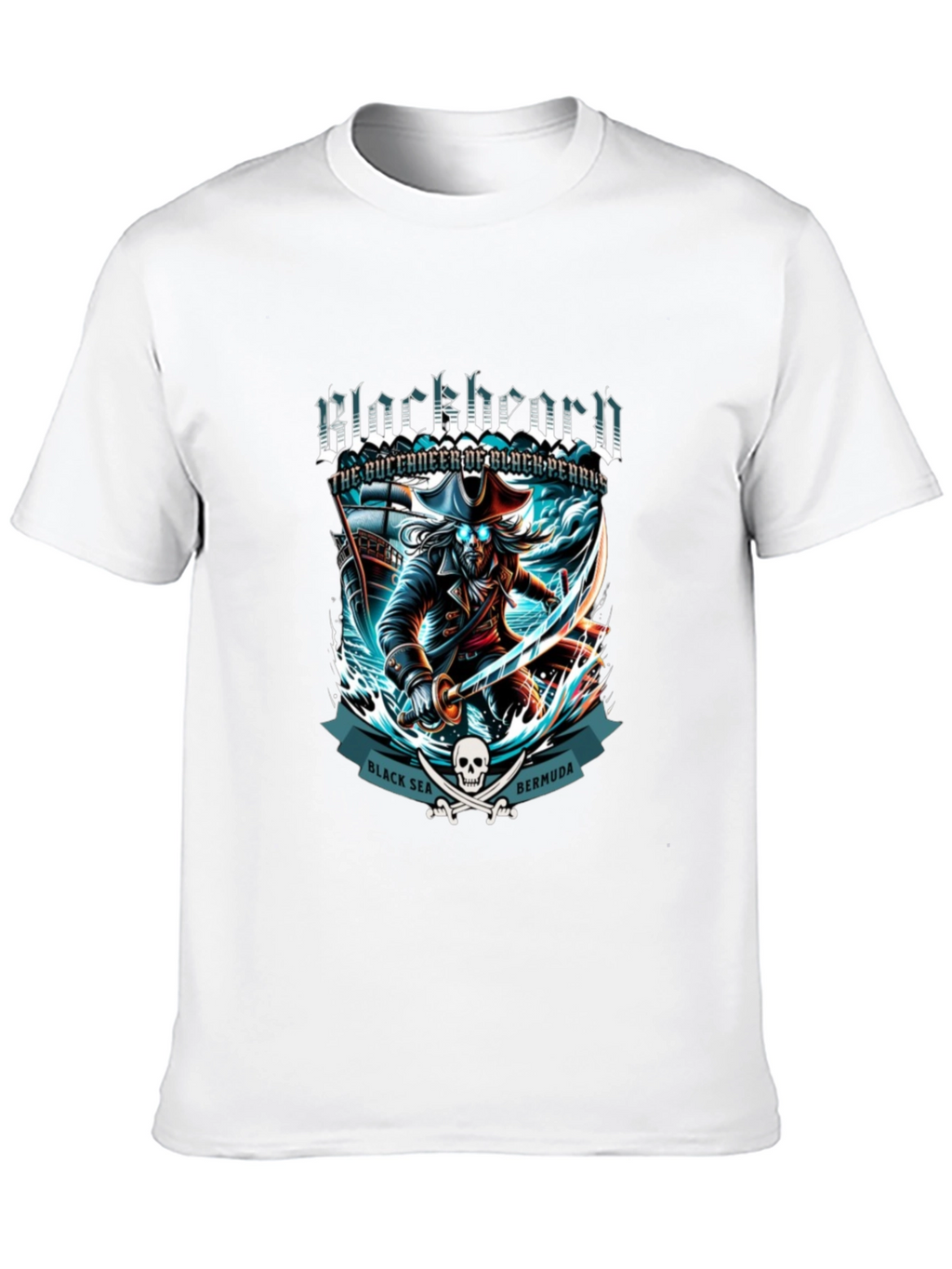 Blackbeard Pirate T-Shirt - Black Sea Bermuda