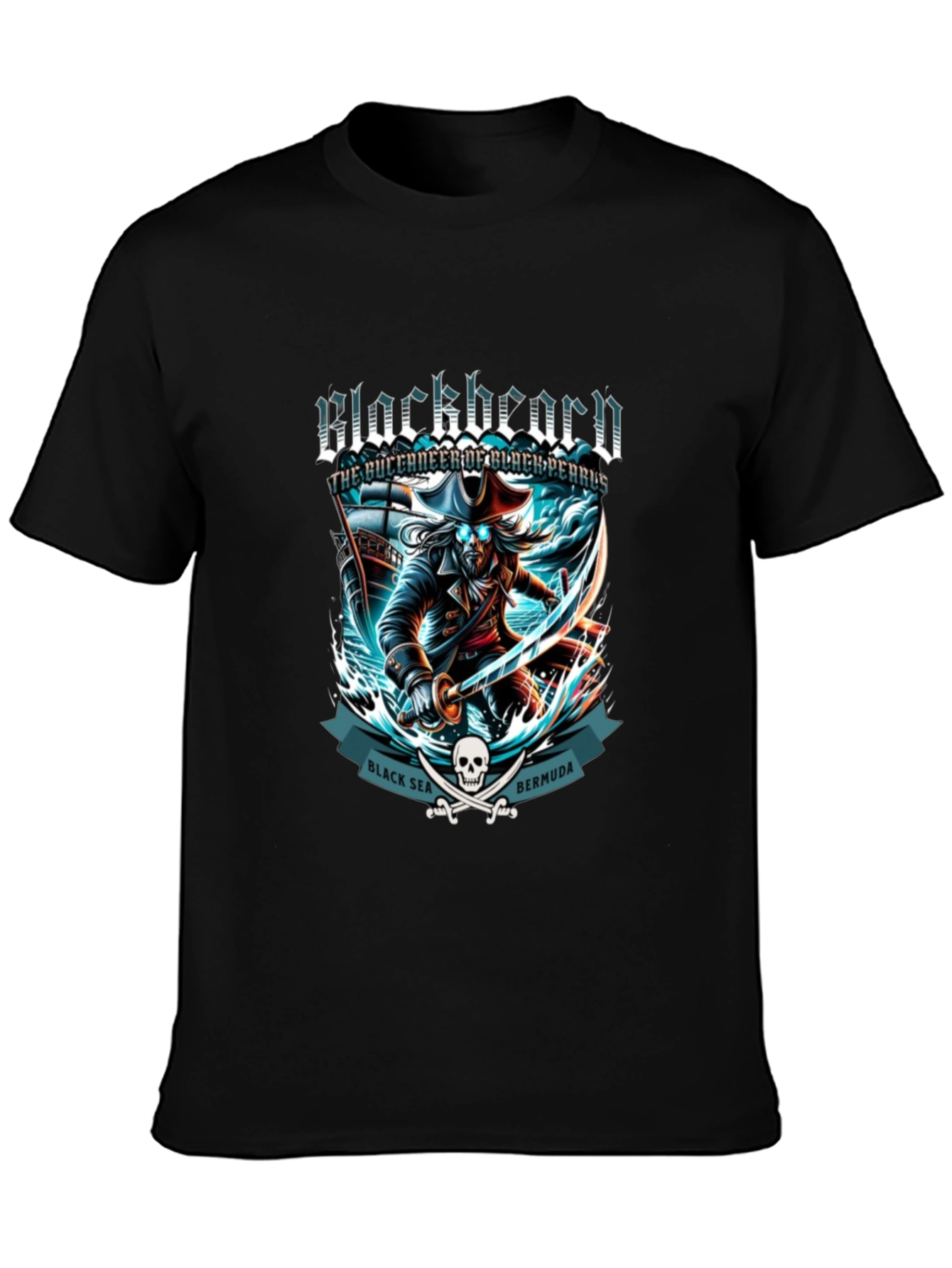 Blackbeard Pirate T-Shirt - Black Sea Bermuda