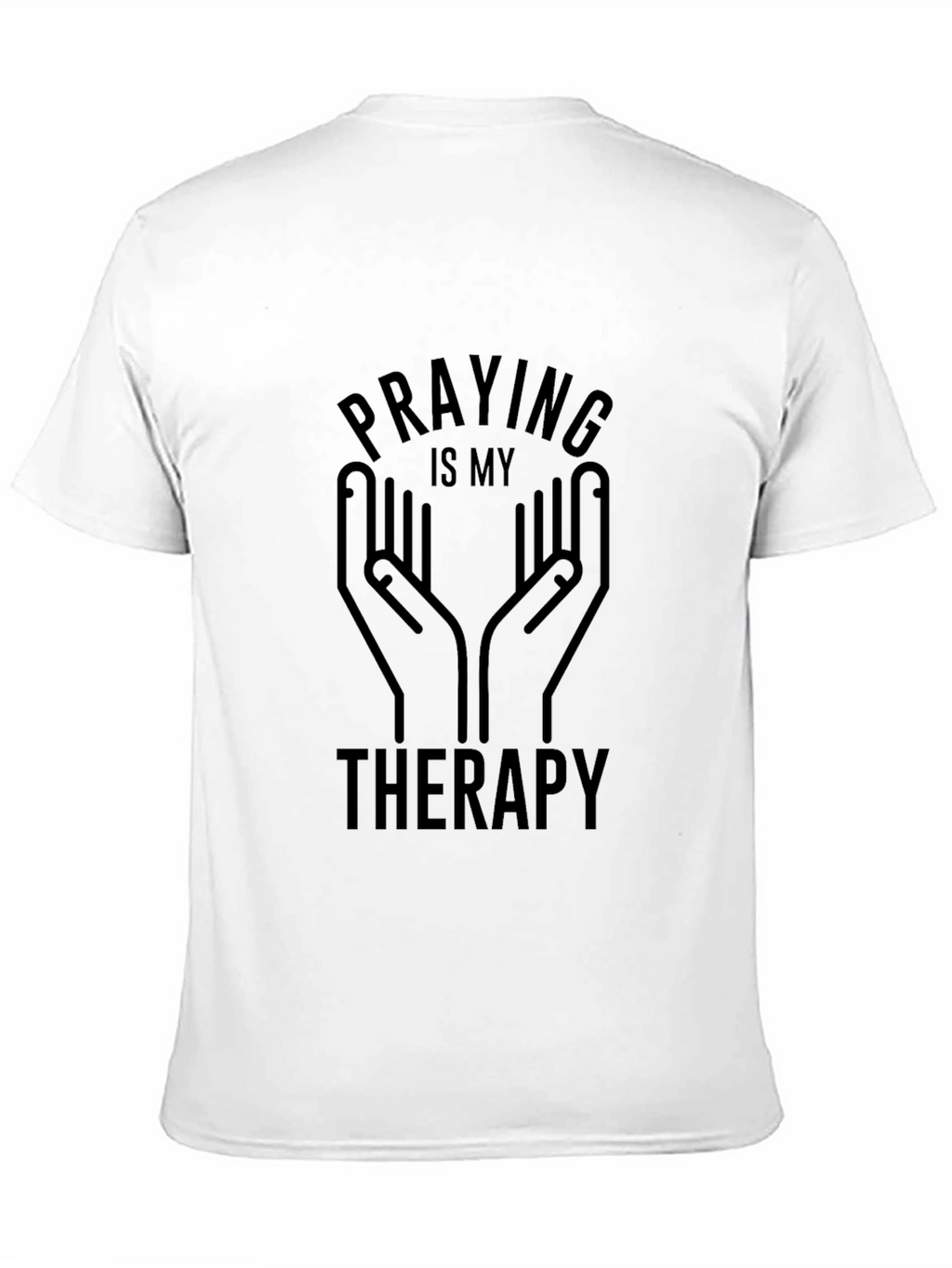 Praying is My Therapy Graphic Tee - Black