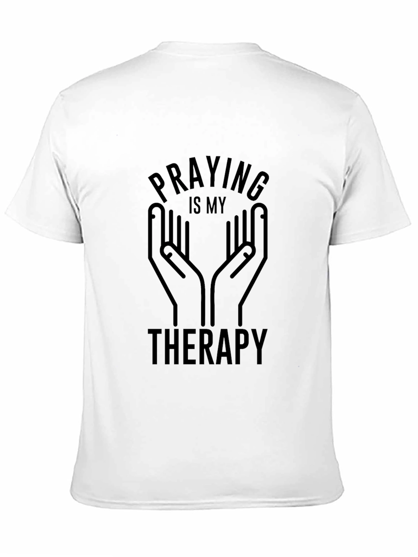 Praying is My Therapy Graphic Tee - Black