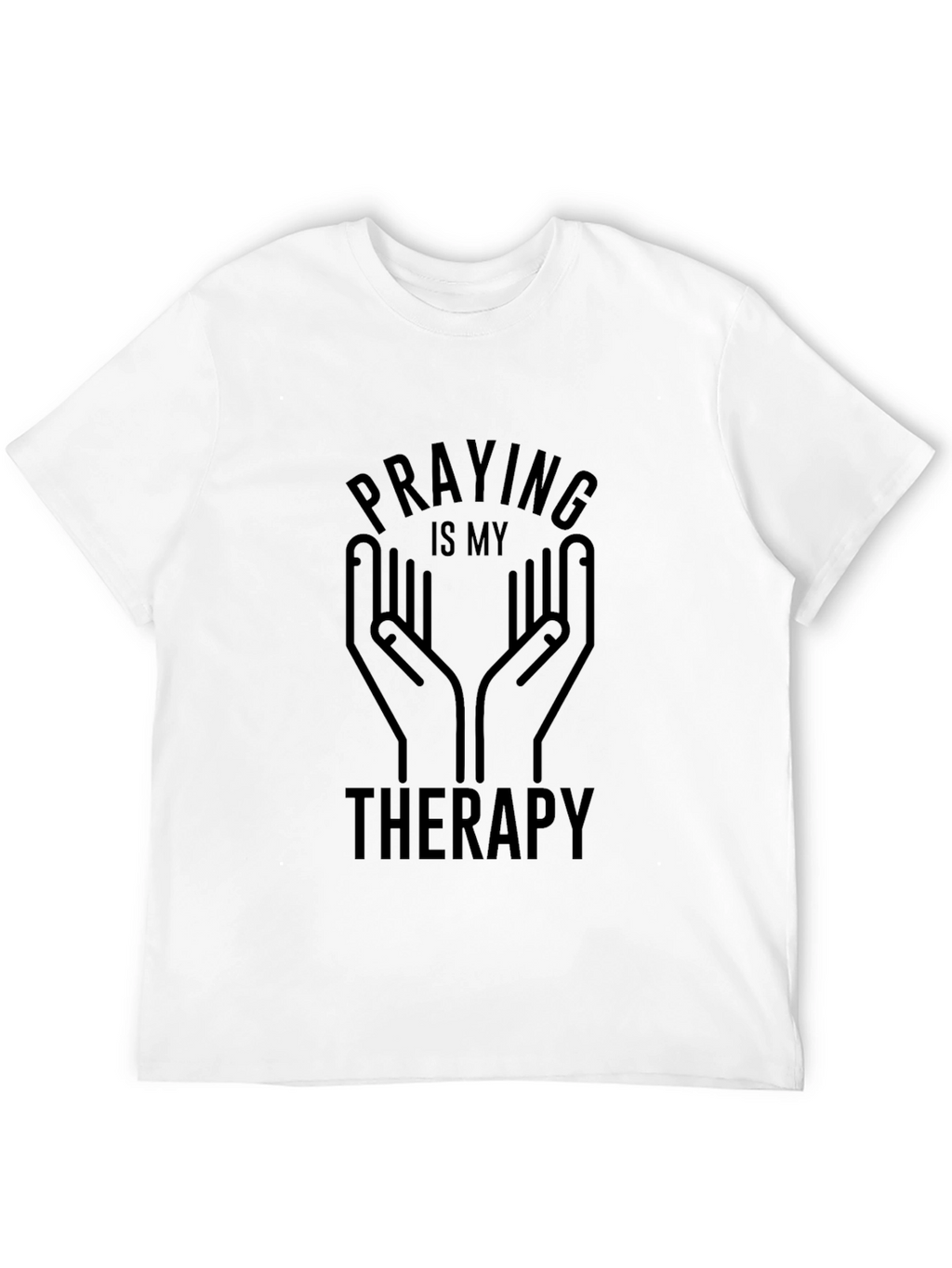 Praying is My Therapy Graphic Tee - Black