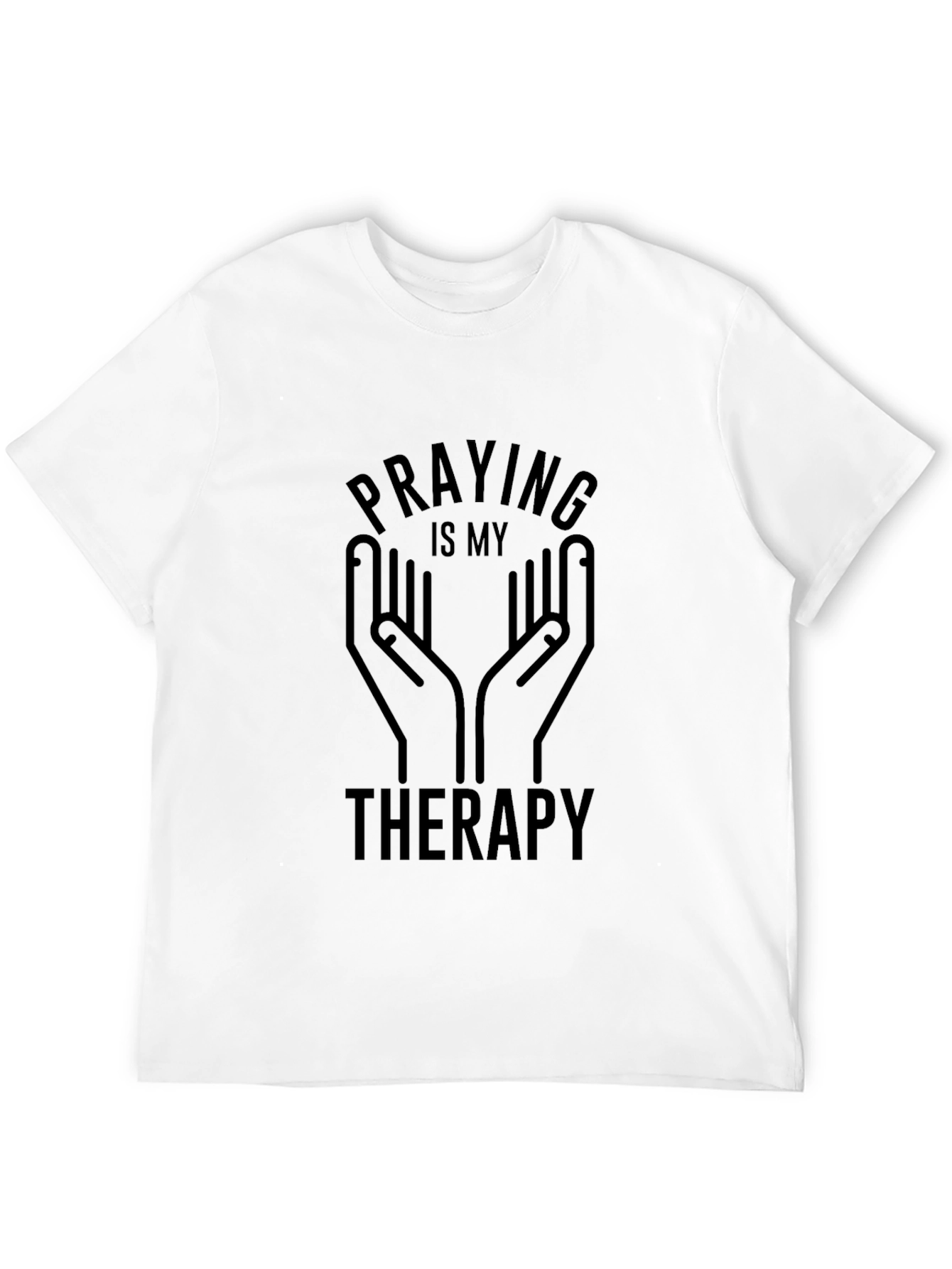 Praying is My Therapy Graphic Tee - Black